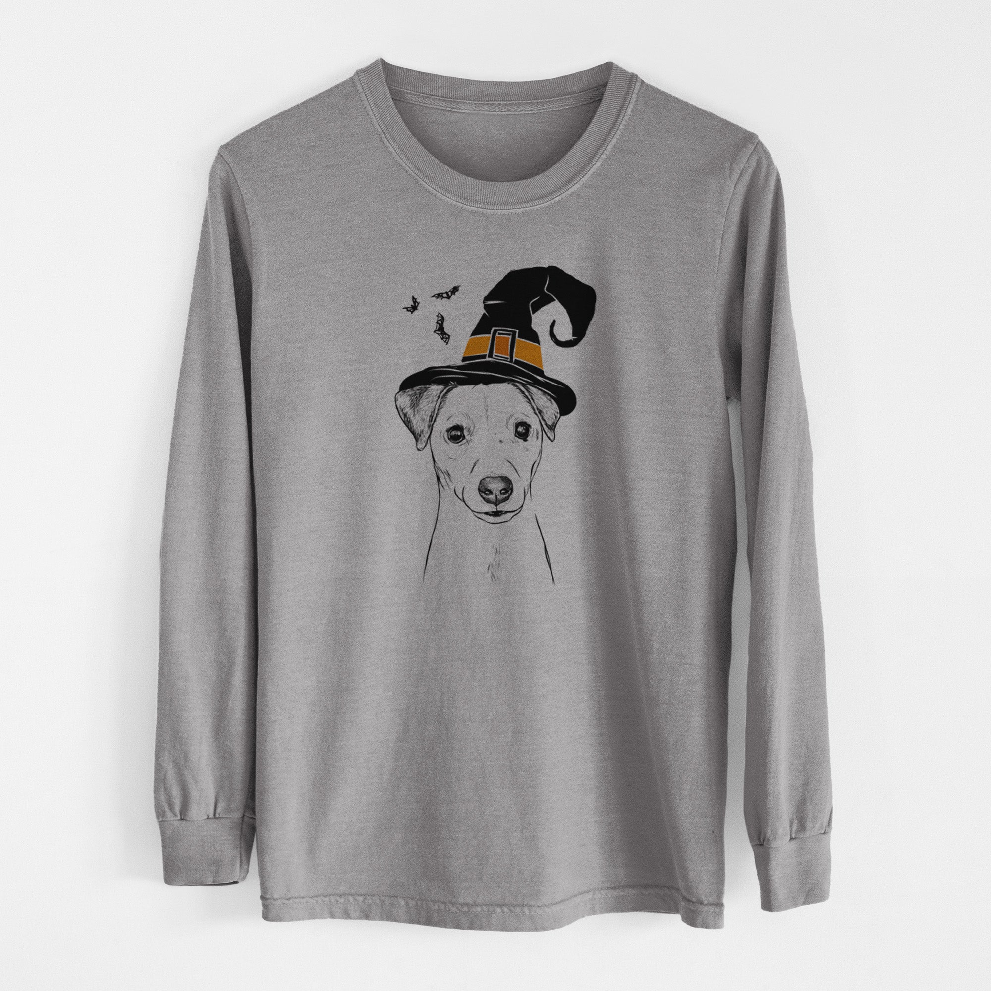 Witch Ally the Jack Russell Terrier - Men's Heavyweight 100% Cotton Long Sleeve