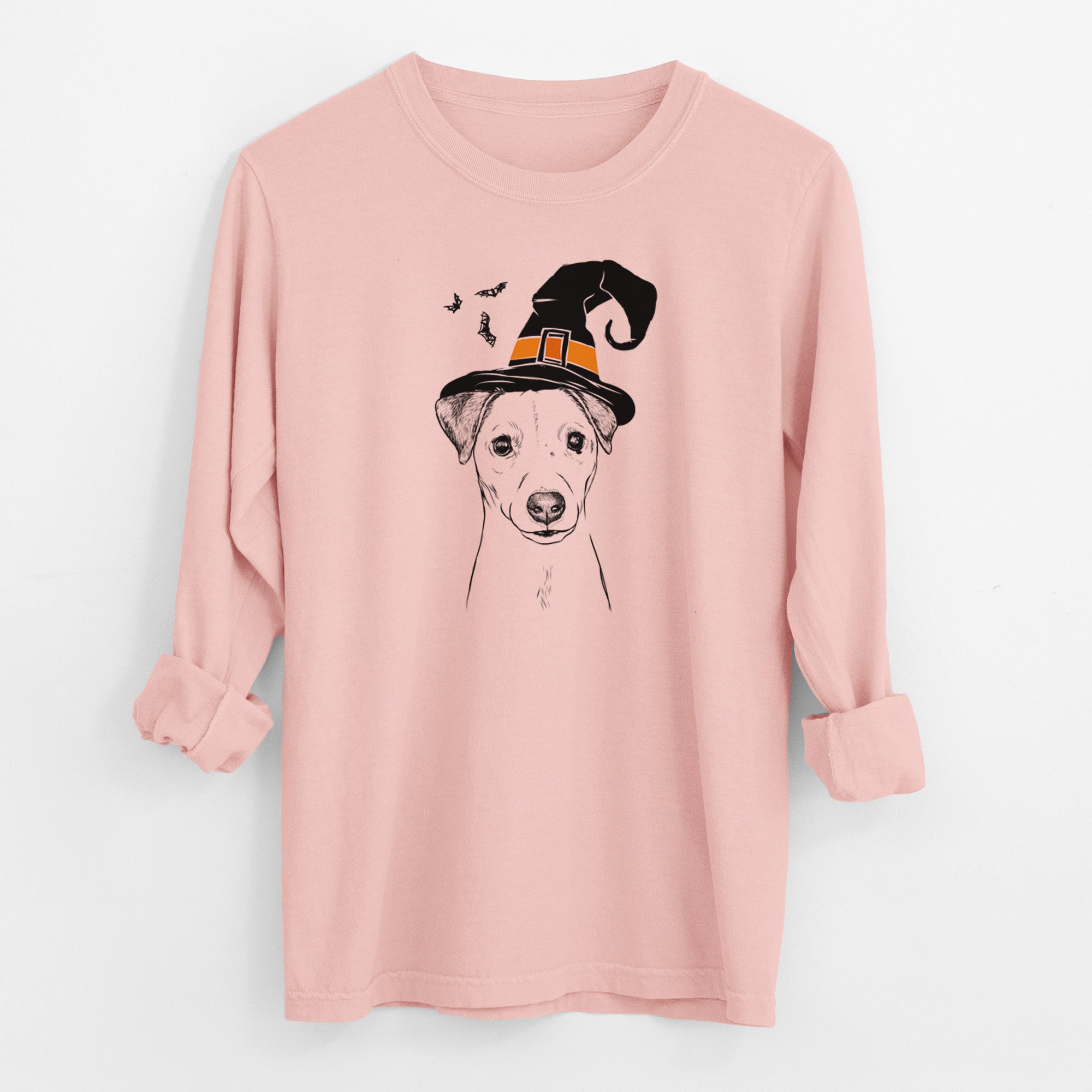 Witch Ally the Jack Russell Terrier - Men's Heavyweight 100% Cotton Long Sleeve