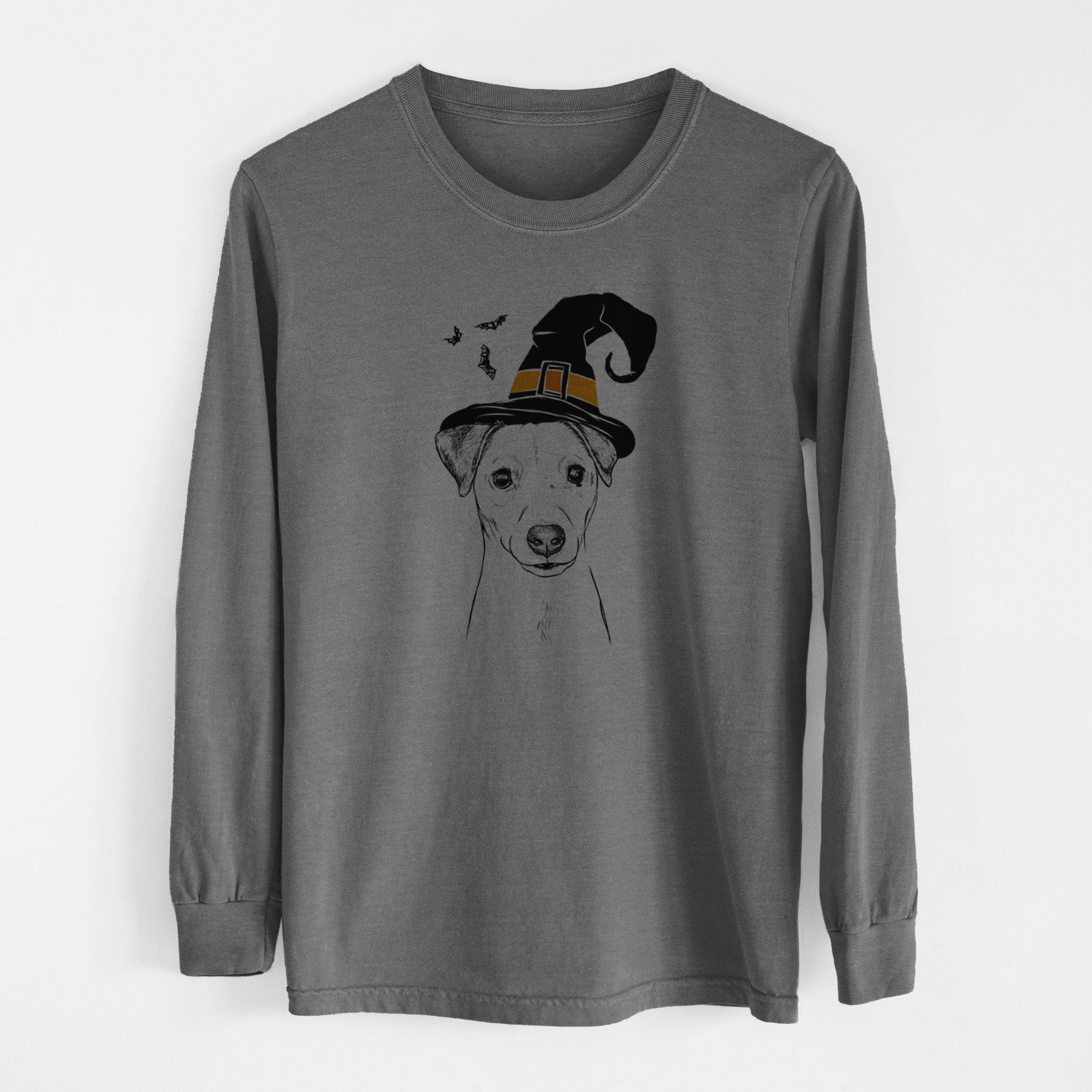 Witch Ally the Jack Russell Terrier - Men's Heavyweight 100% Cotton Long Sleeve