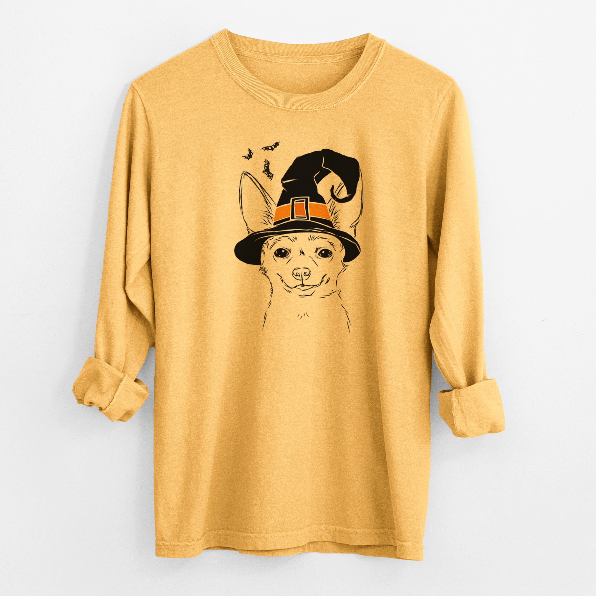 Witch Amos the Chihuahua - Men's Heavyweight 100% Cotton Long Sleeve