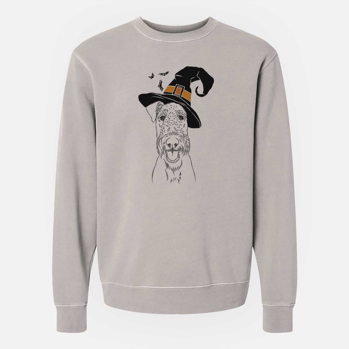Witch Andy the Airedale Terrier - Unisex Pigment Dyed Crew Sweatshirt
