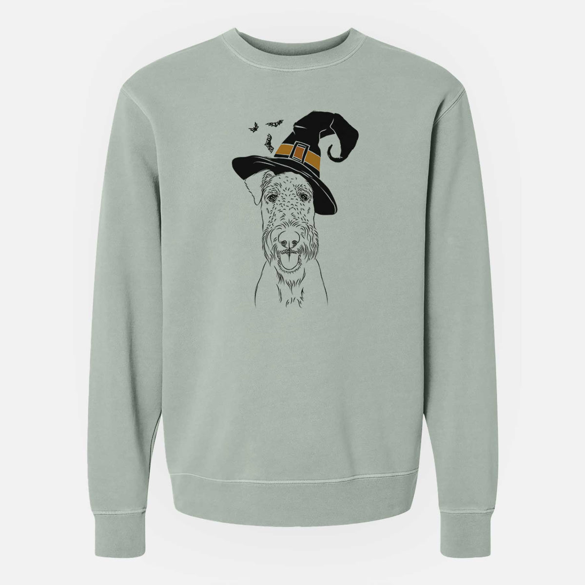 Witch Andy the Airedale Terrier - Unisex Pigment Dyed Crew Sweatshirt