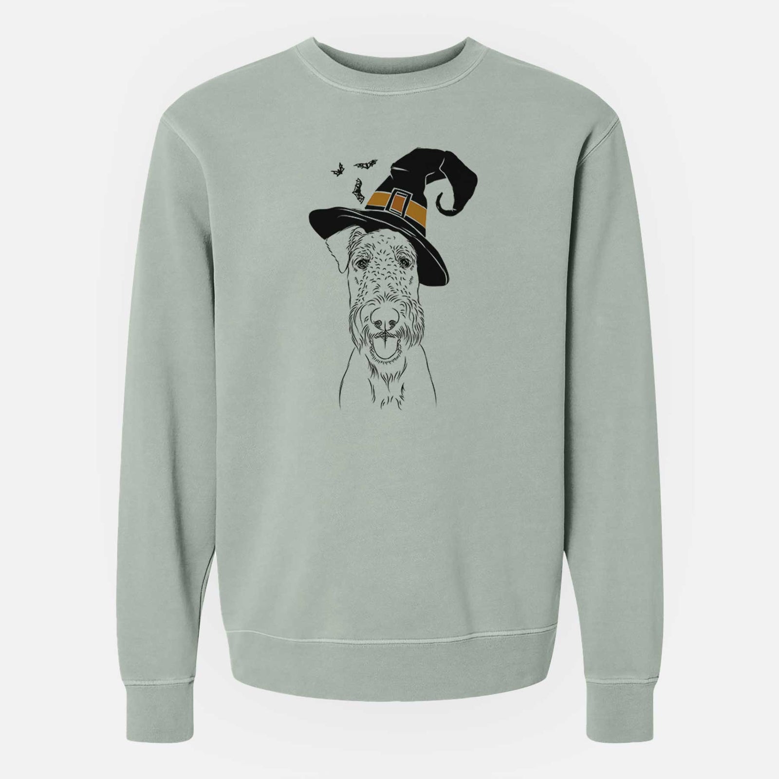 Witch Andy the Airedale Terrier - Unisex Pigment Dyed Crew Sweatshirt