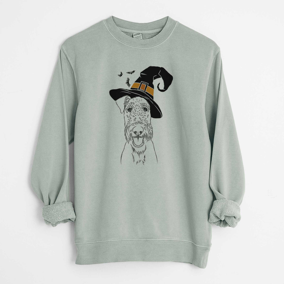 Witch Andy the Airedale Terrier - Unisex Pigment Dyed Crew Sweatshirt