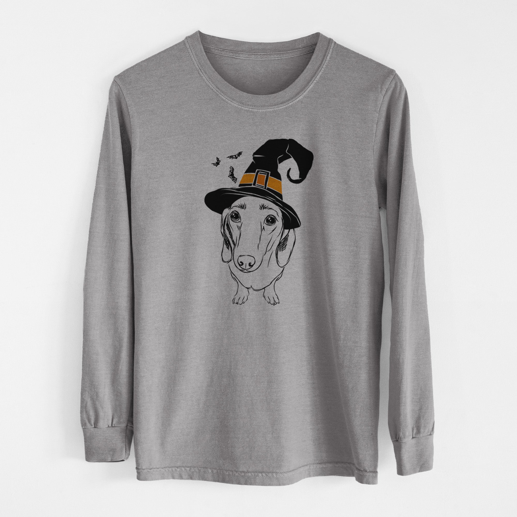 Witch Annabelle the Dachshund - Men's Heavyweight 100% Cotton Long Sleeve