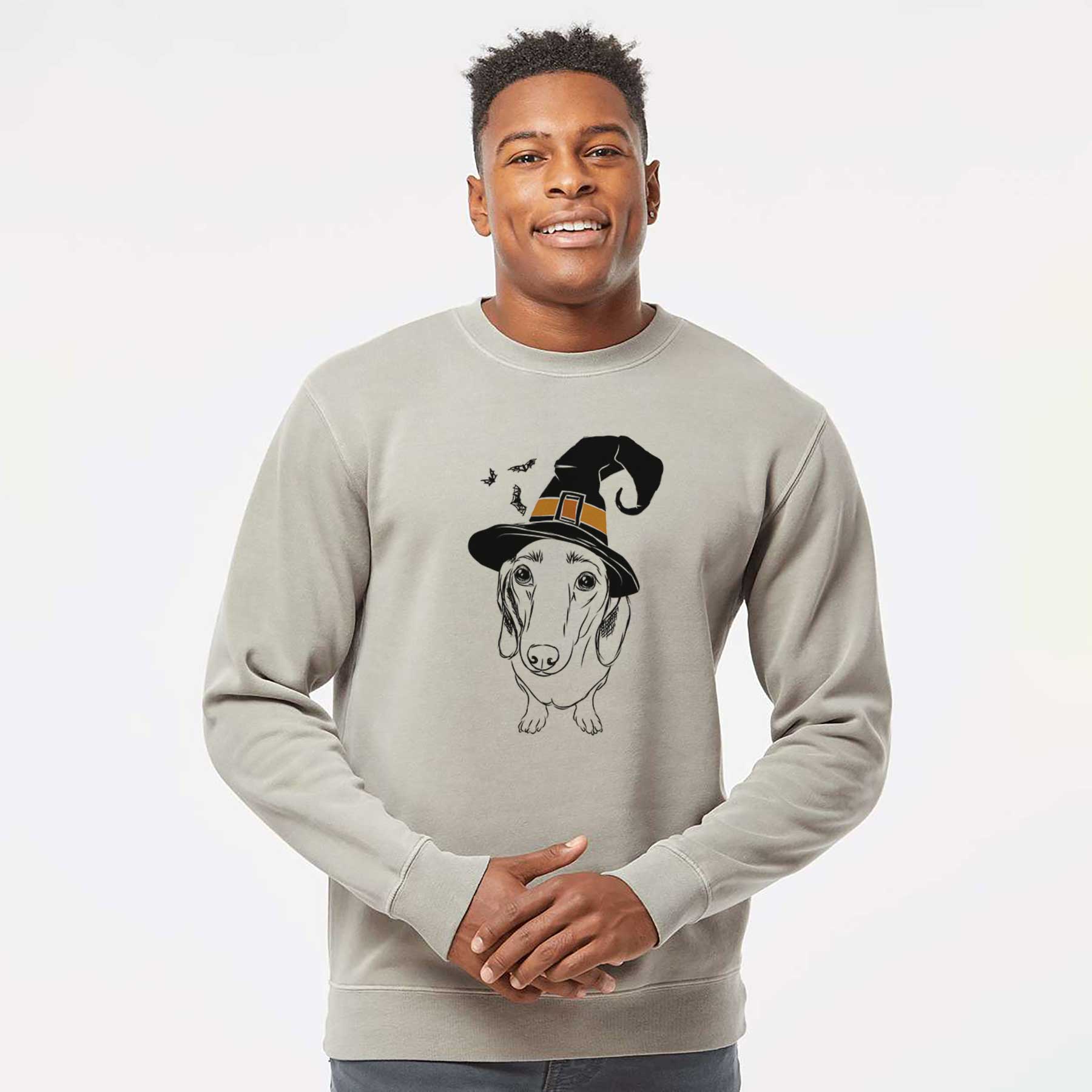 Witch Annabelle the Dachshund - Unisex Pigment Dyed Crew Sweatshirt