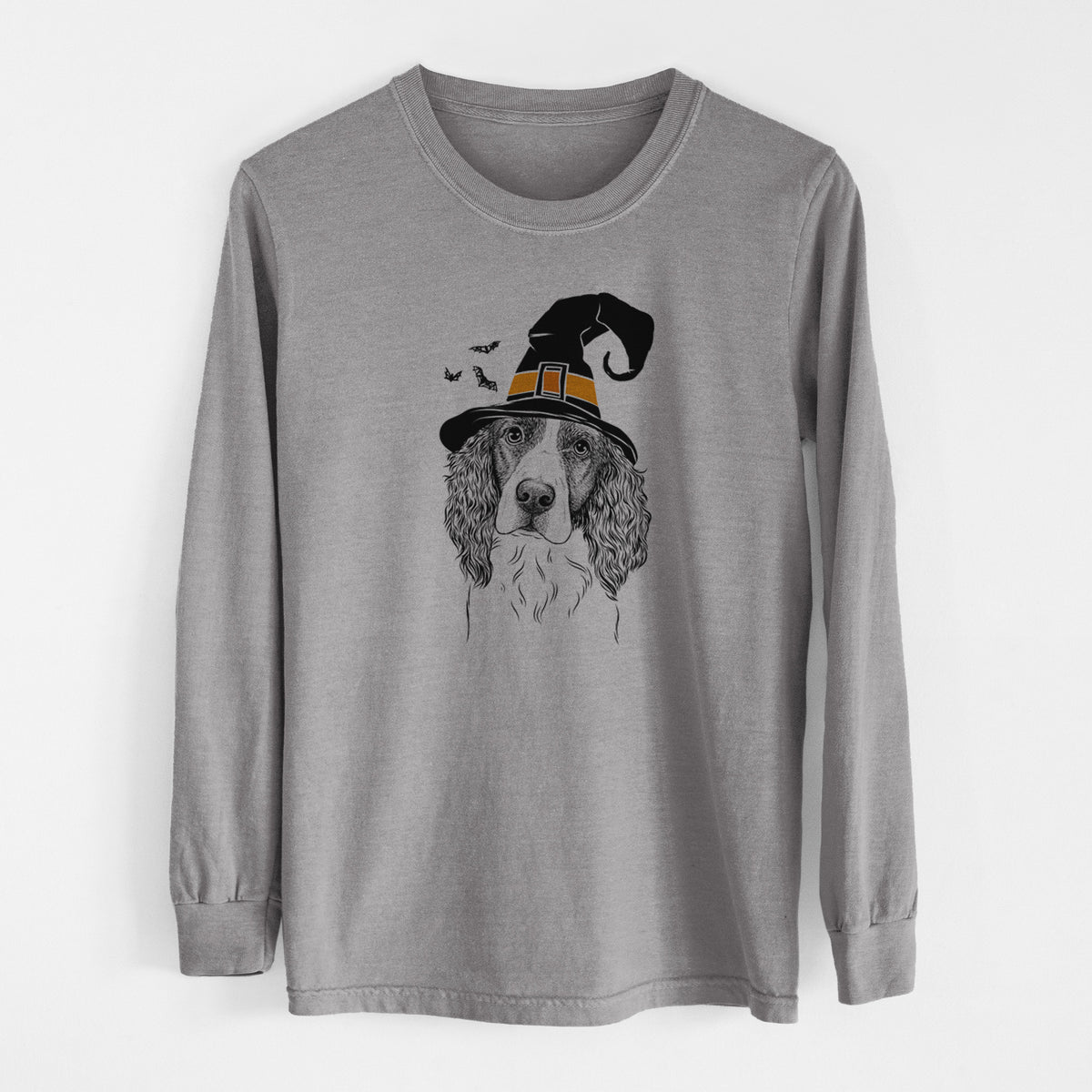 Witch Annie the English Springer Spaniel - Men's Heavyweight 100% Cotton Long Sleeve