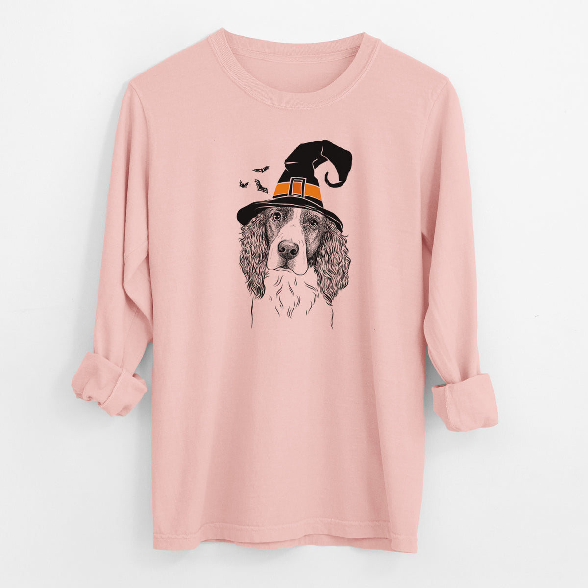 Witch Annie the English Springer Spaniel - Men's Heavyweight 100% Cotton Long Sleeve