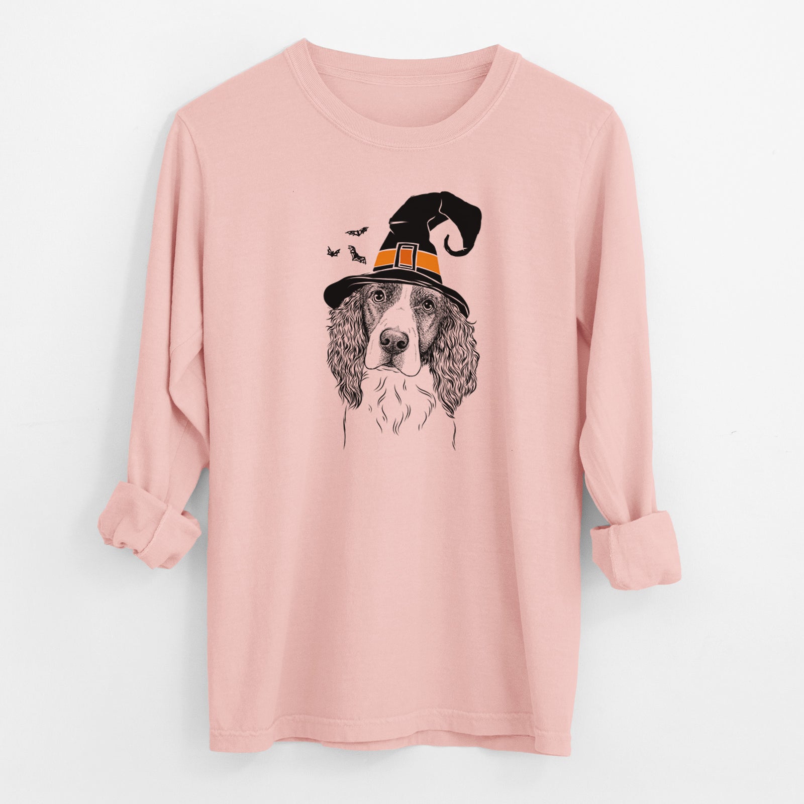 Witch Annie the English Springer Spaniel - Men's Heavyweight 100% Cotton Long Sleeve