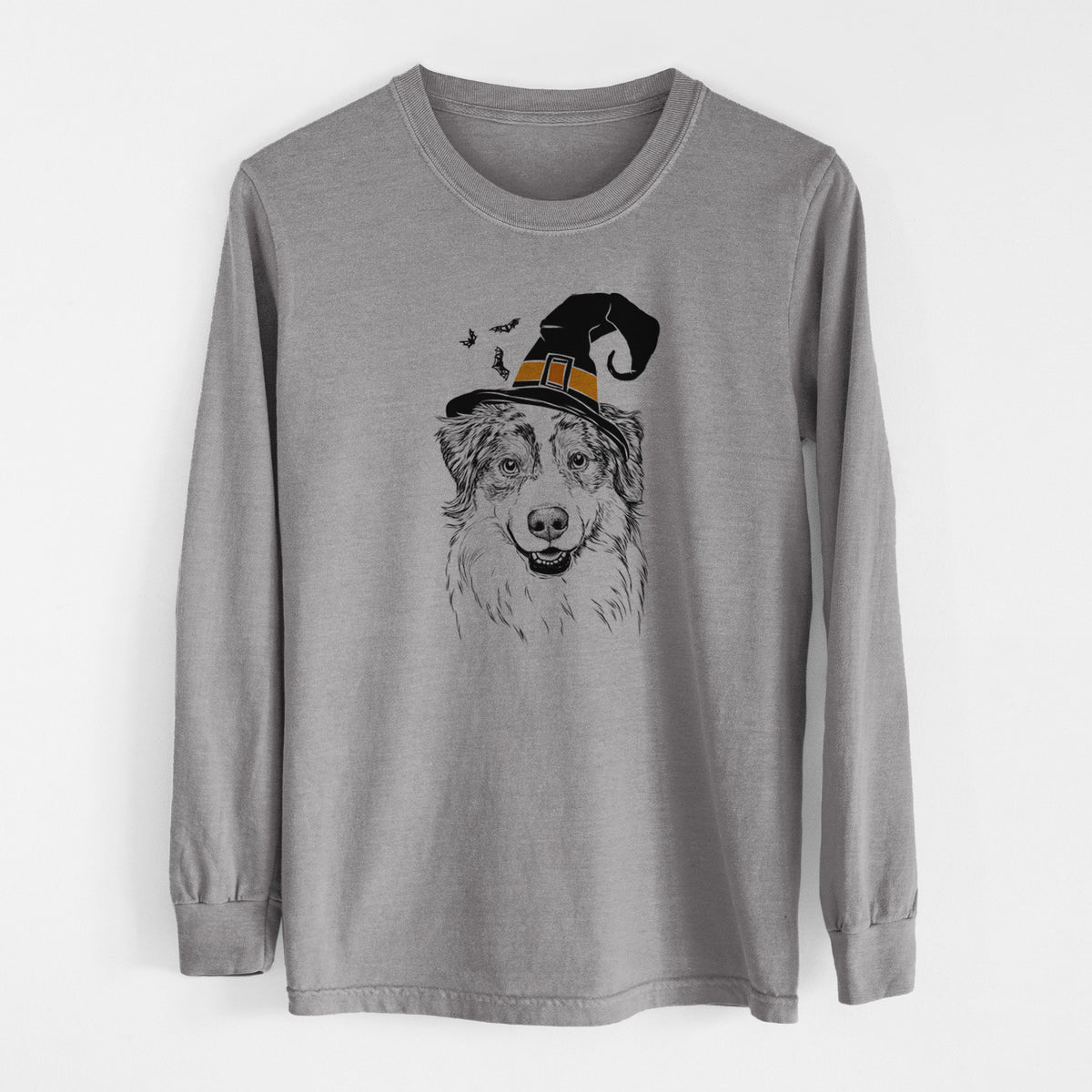 Witch Aonghus the Australian Shepherd - Men's Heavyweight 100% Cotton Long Sleeve