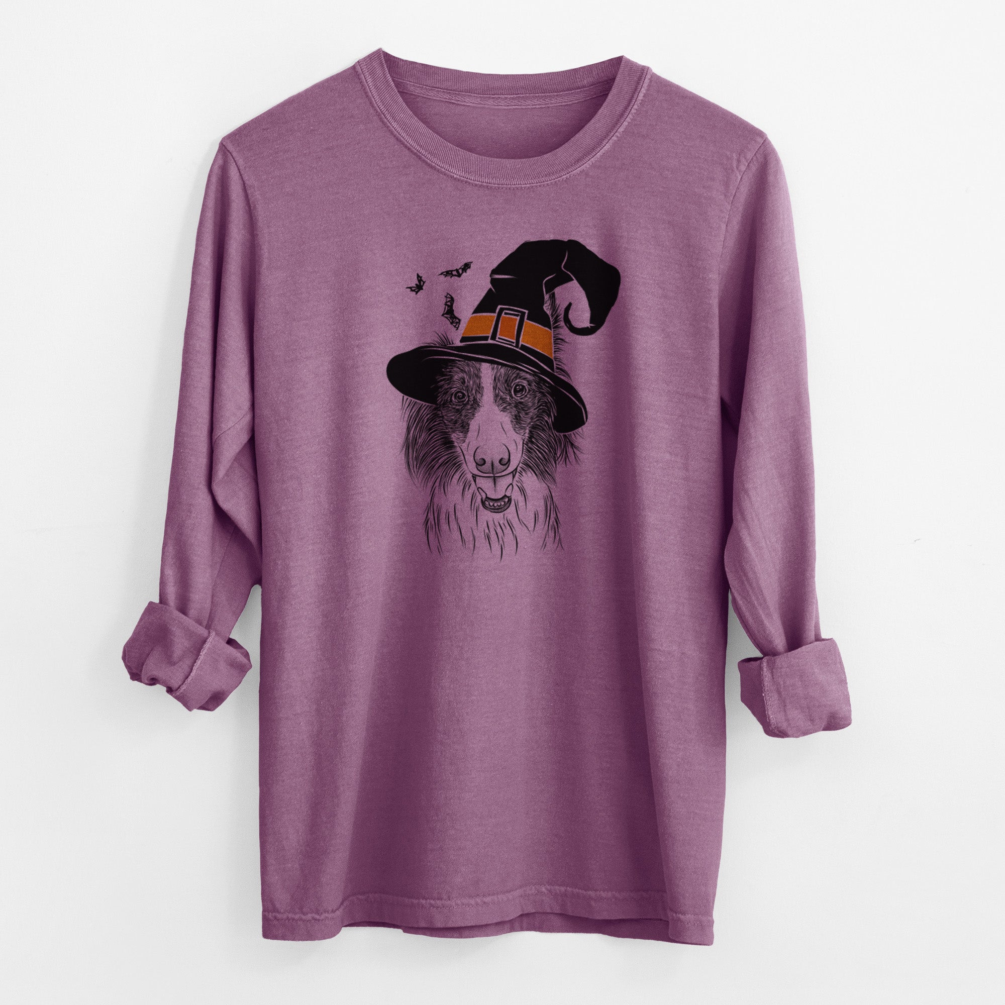 Witch Archie the Silken Windhound - Men's Heavyweight 100% Cotton Long Sleeve