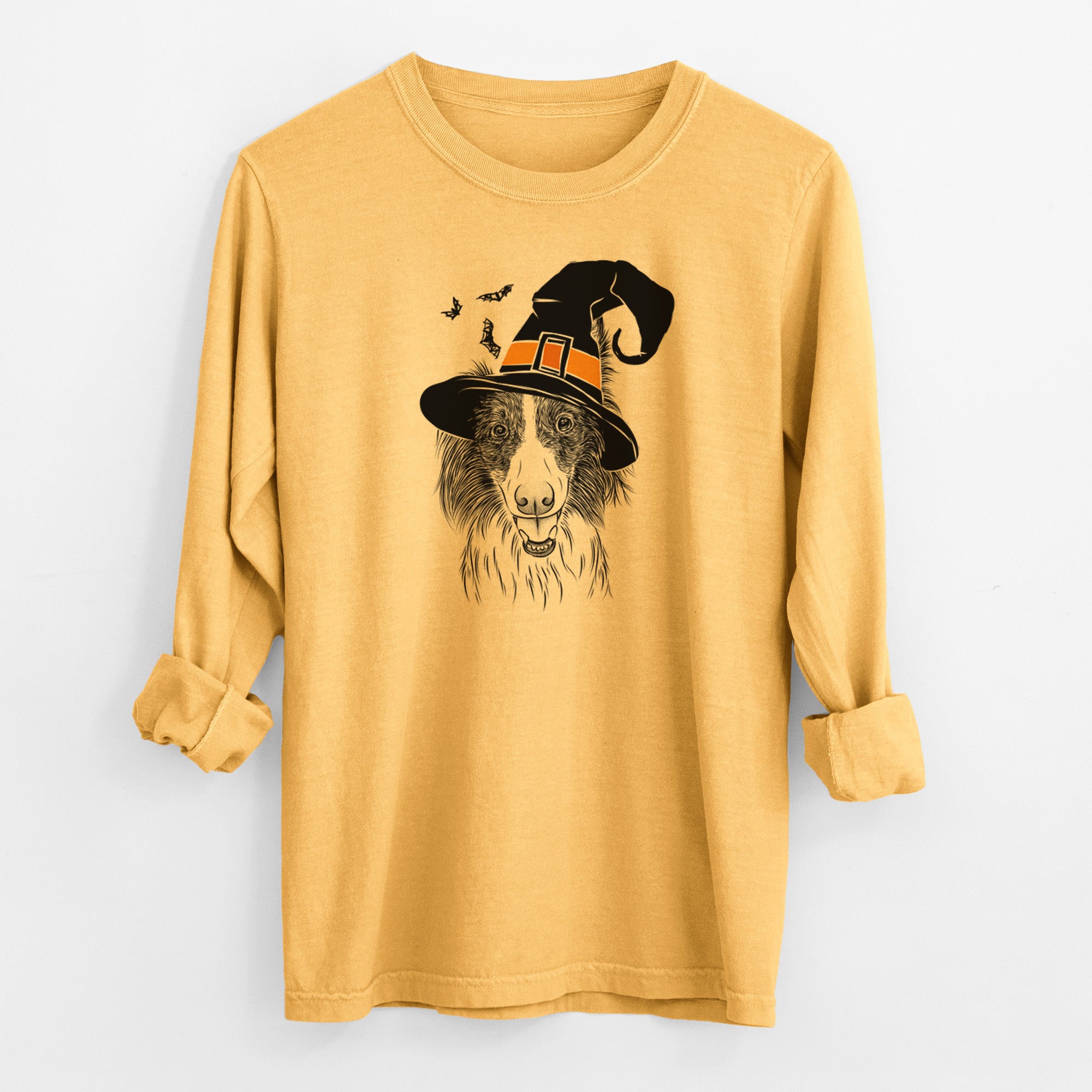 Witch Archie the Silken Windhound - Men's Heavyweight 100% Cotton Long Sleeve