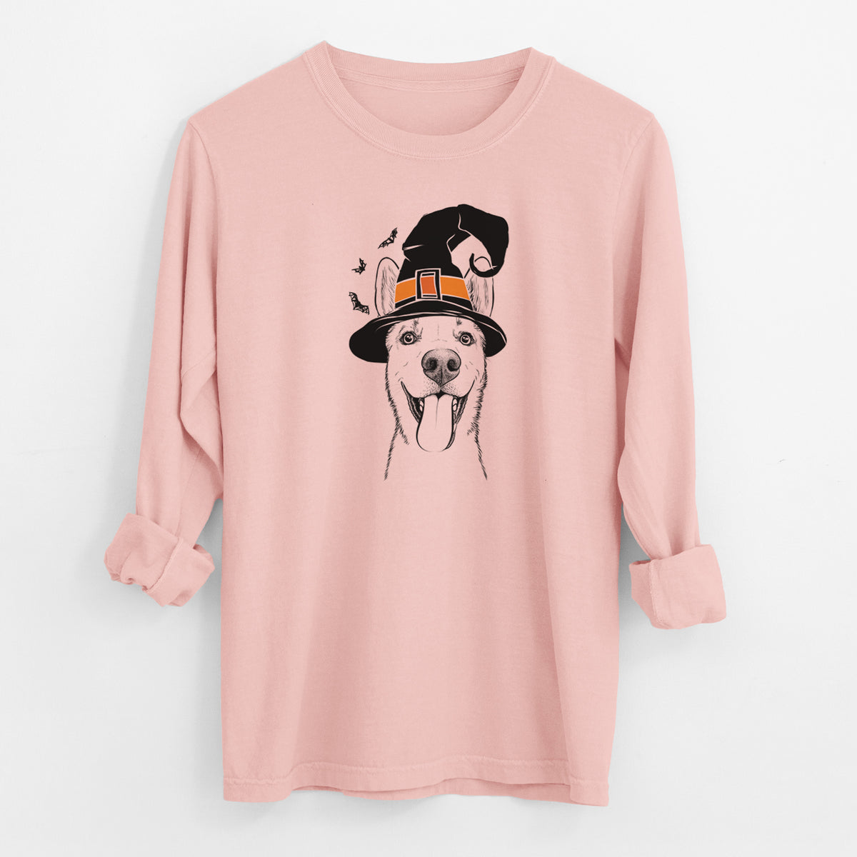 Witch Arlo the Husky Shepherd Mix - Men's Heavyweight 100% Cotton Long Sleeve