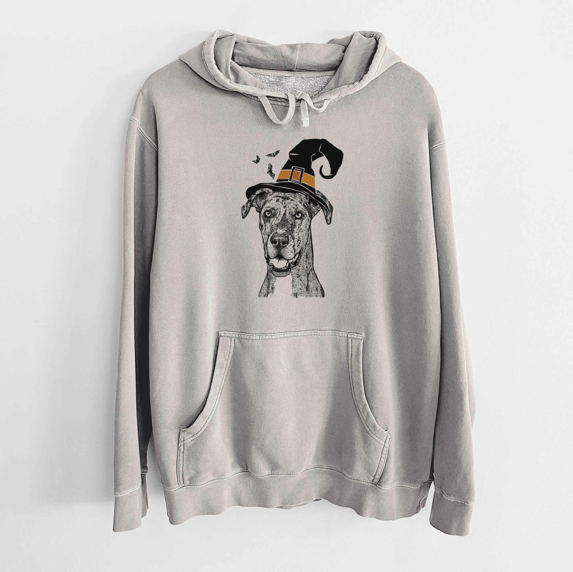 Witch Athena the Merle Great Dane - Unisex Pigment Dyed Hoodie