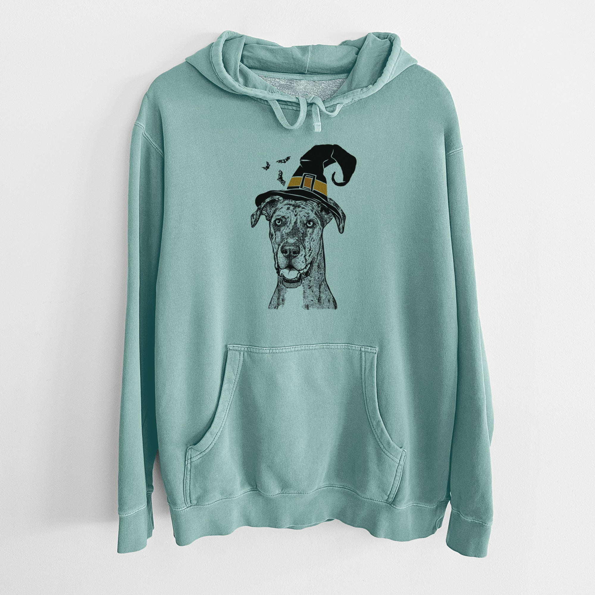 Witch Athena the Merle Great Dane - Unisex Pigment Dyed Hoodie