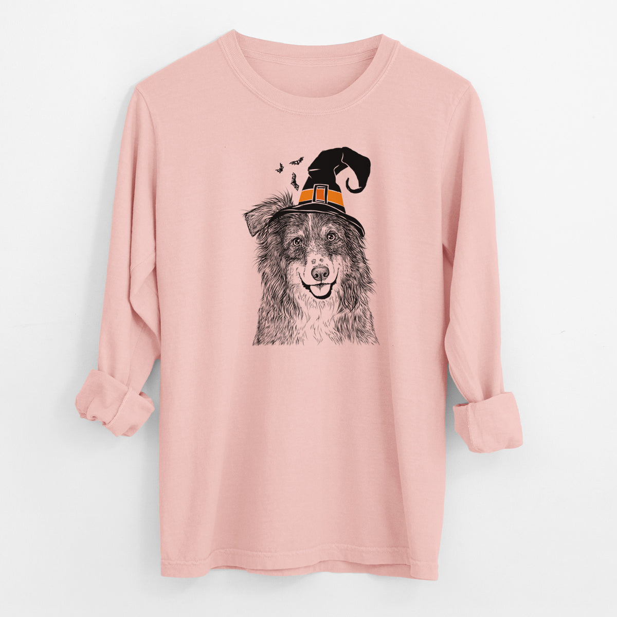 Witch Aushe the Australian Shepherd - Men's Heavyweight 100% Cotton Long Sleeve