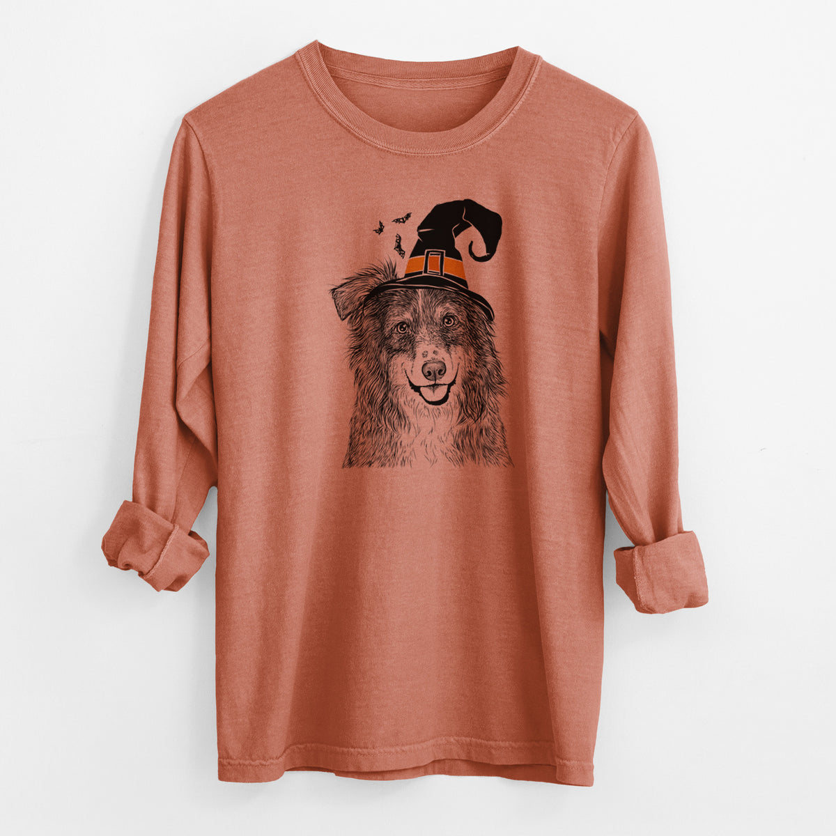 Witch Aushe the Australian Shepherd - Men's Heavyweight 100% Cotton Long Sleeve