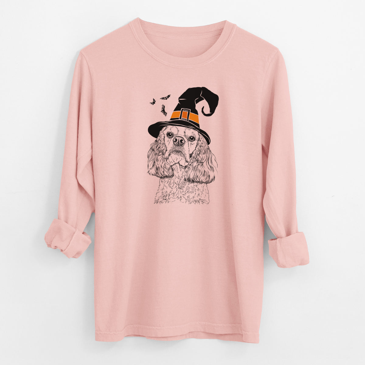 Witch Bailey the American Cocker Spaniel - Men's Heavyweight 100% Cotton Long Sleeve