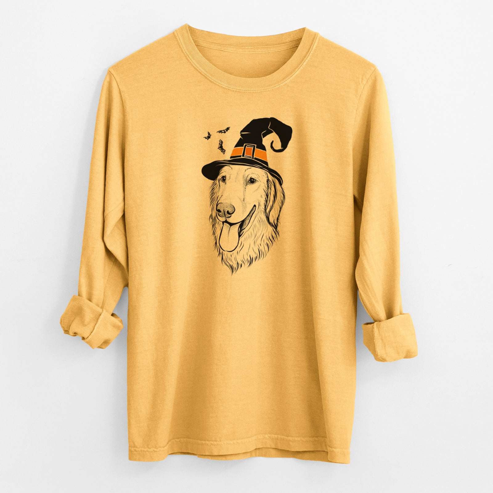 Witch Bailey the Golden Retriever - Men's Heavyweight 100% Cotton Long Sleeve