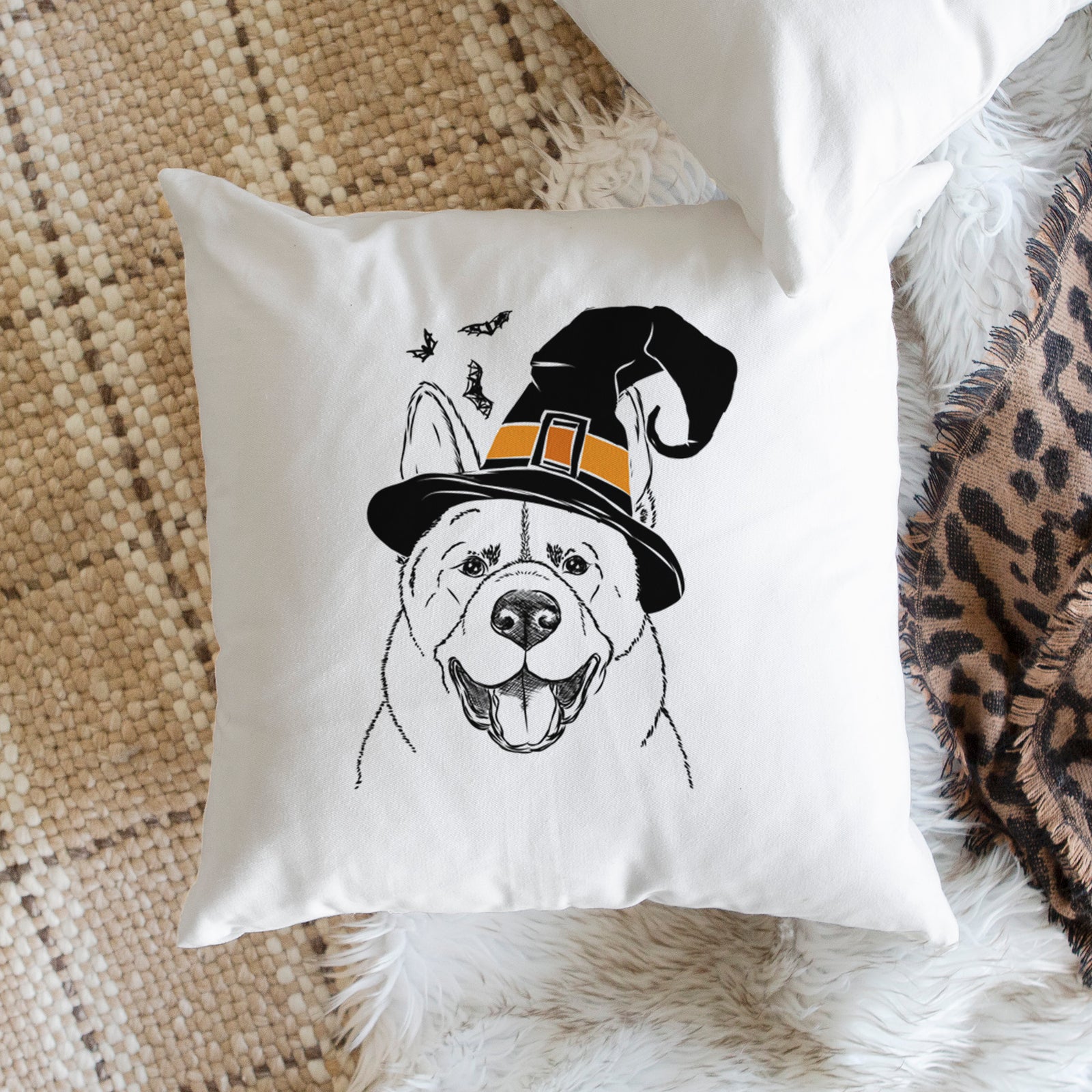 Baku the Akita - Throw Pillow Cover