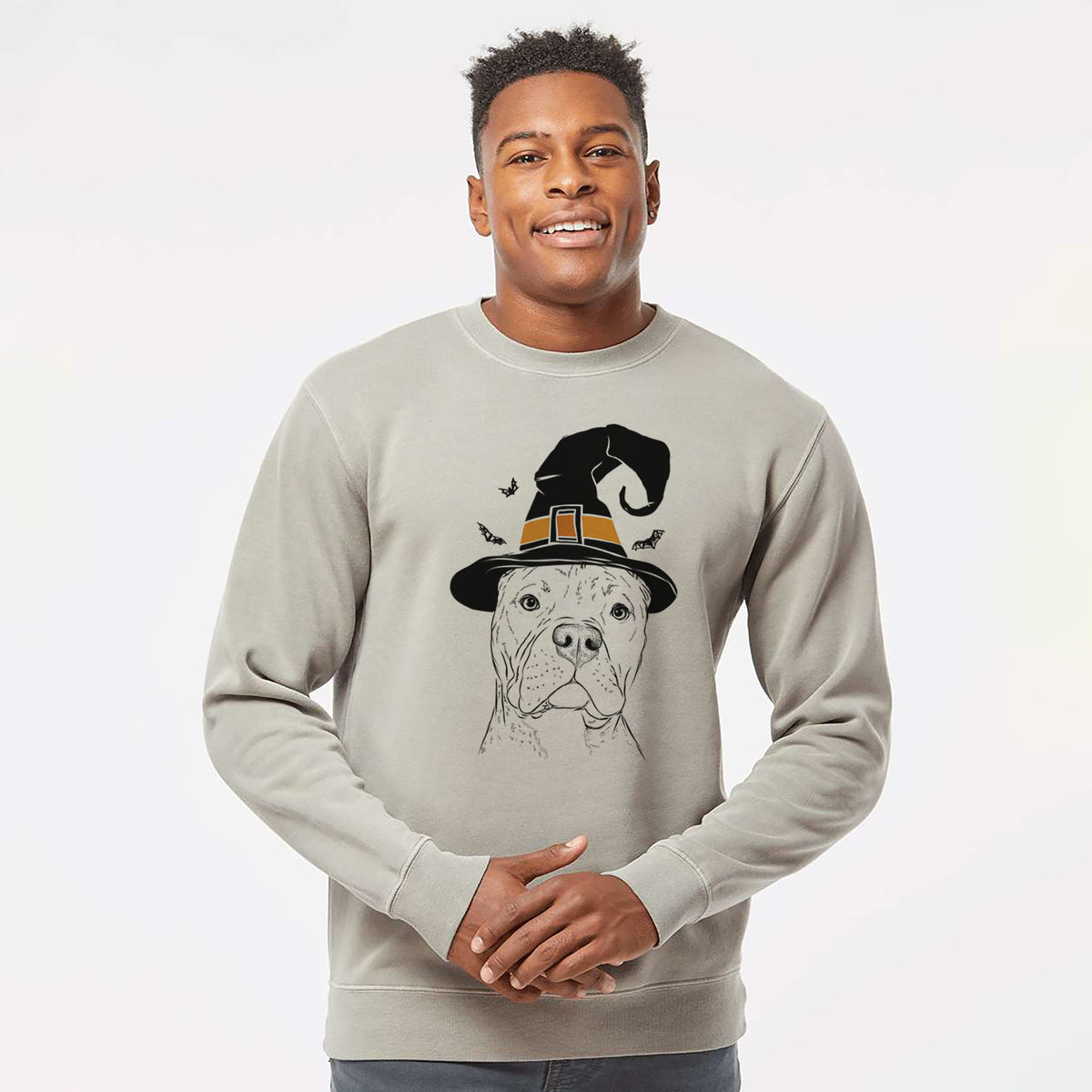 Witch Bam Bam the Pitbull - Unisex Pigment Dyed Crew Sweatshirt