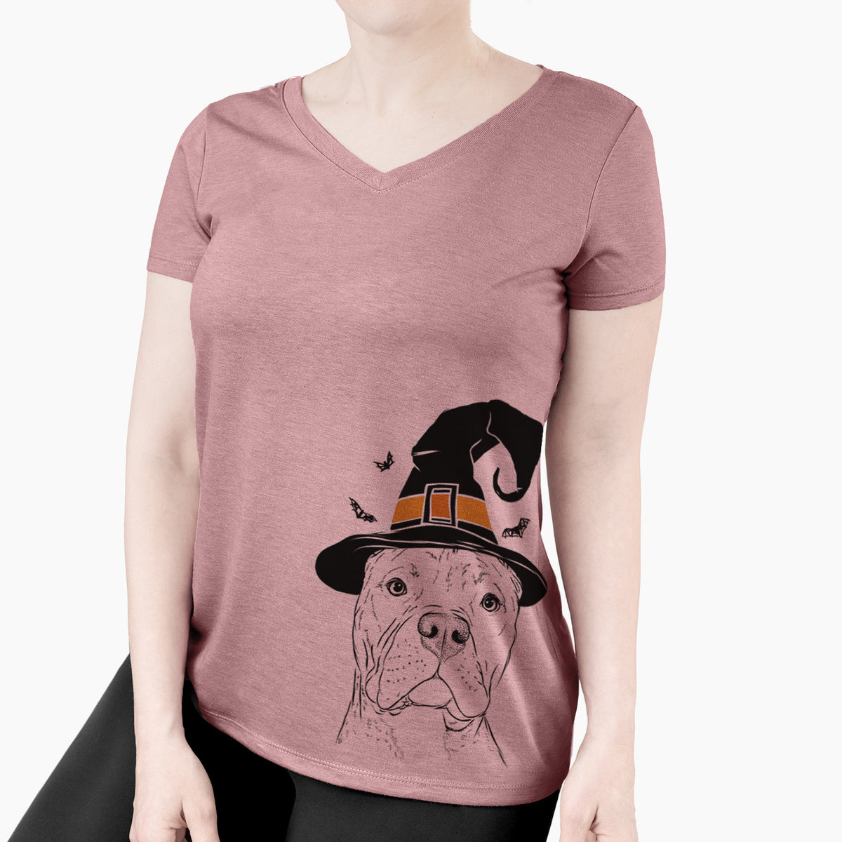 Witch Bam Bam the Pitbull - Women's Perfect V-neck Shirt