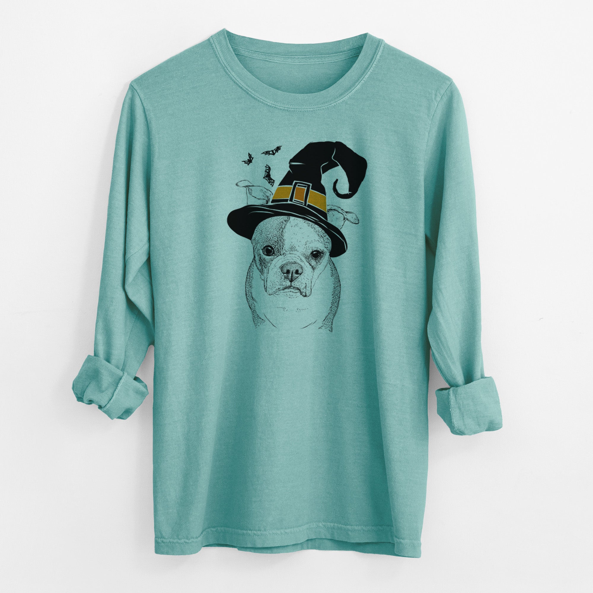 Witch Bandit the Boston Terrier - Men's Heavyweight 100% Cotton Long Sleeve