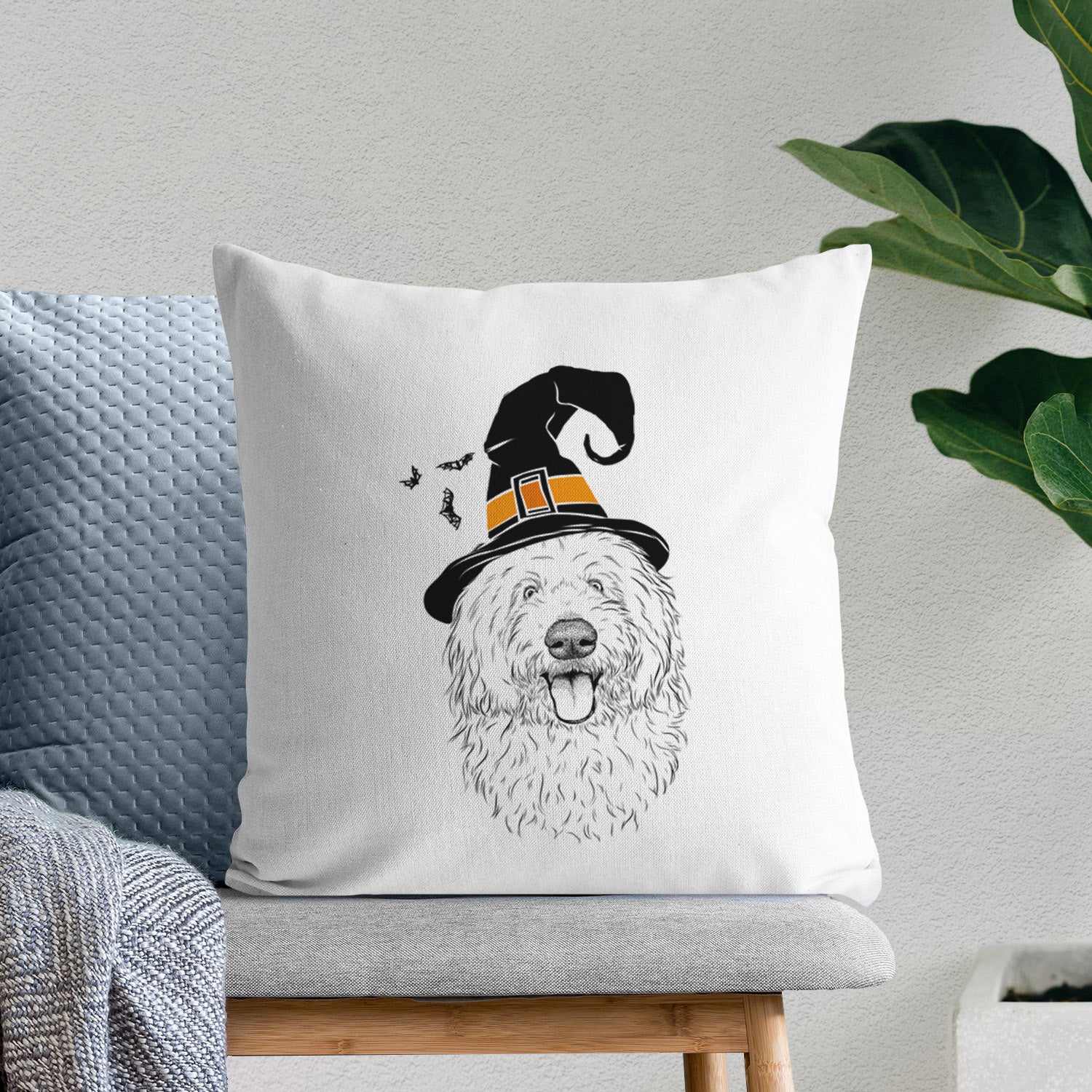 Barry the Old English Sheepdog - Throw Pillow Cover