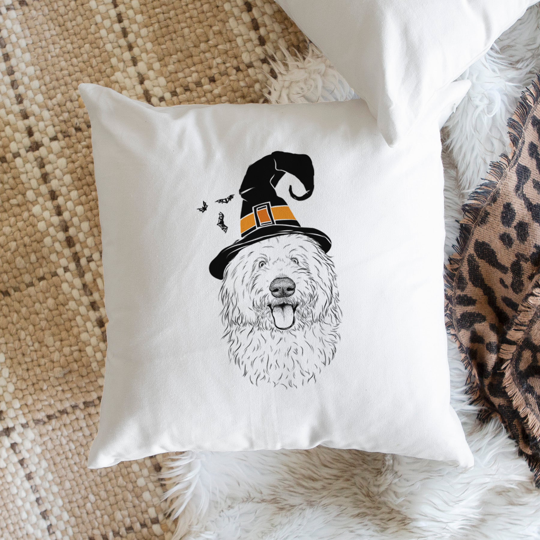 Barry the Old English Sheepdog - Throw Pillow Cover