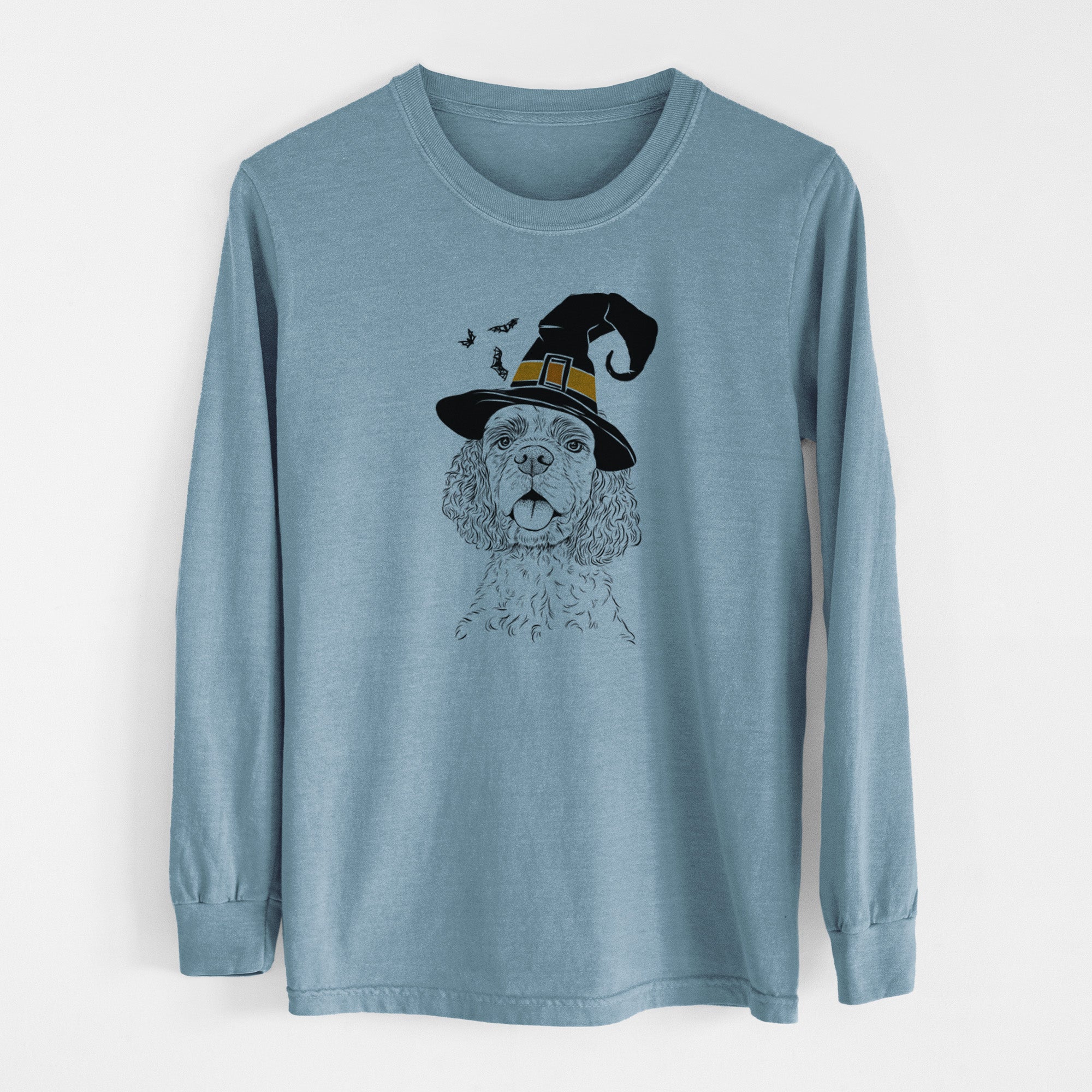 Witch Baxter the American Cocker Spaniel - Men's Heavyweight 100% Cotton Long Sleeve