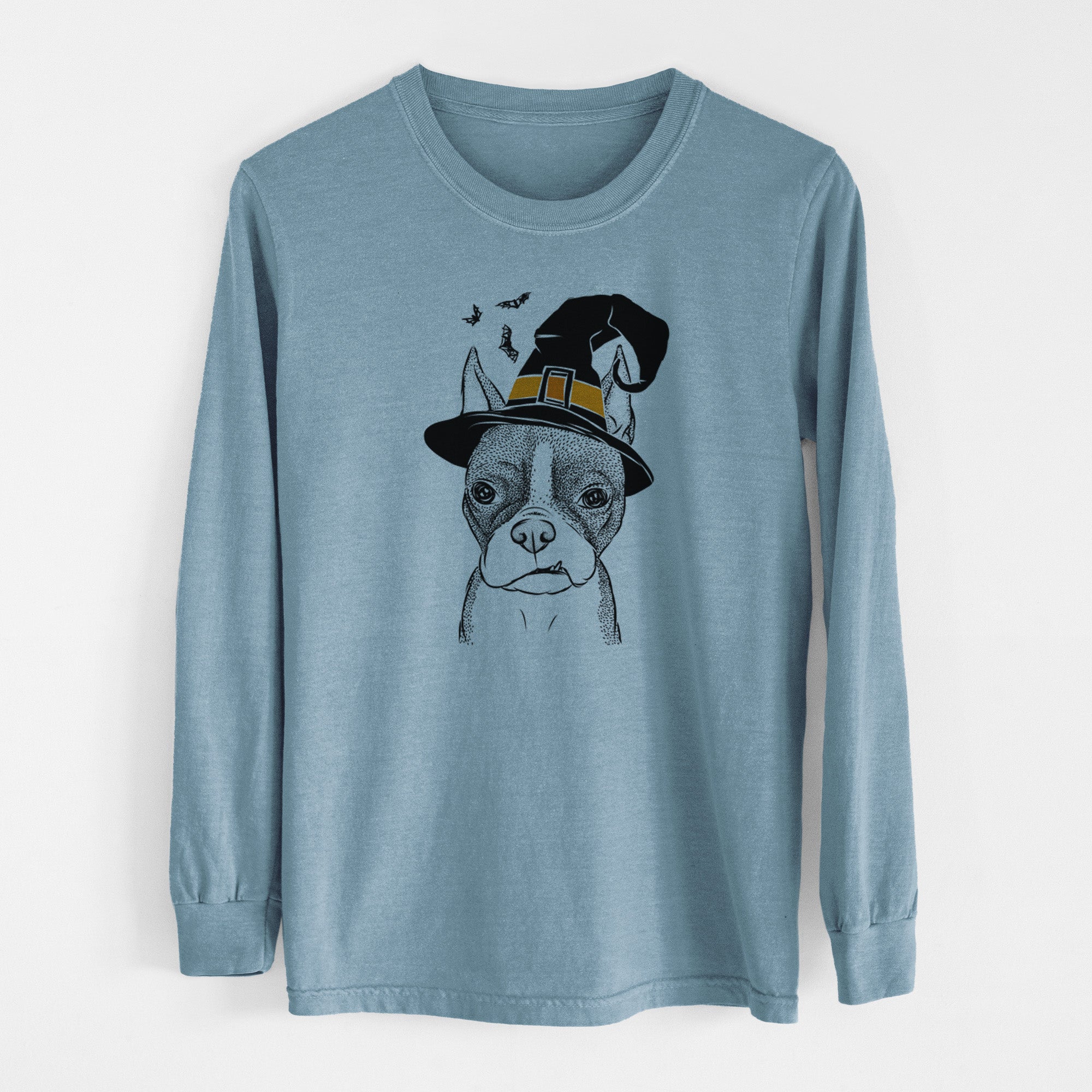 Witch Bean the Boston Terrier - Men's Heavyweight 100% Cotton Long Sleeve