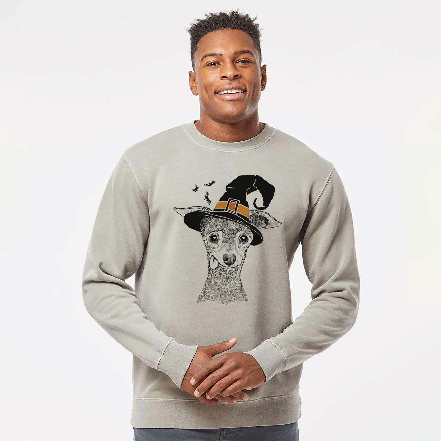 Witch Bebe the Chihuahua - Unisex Pigment Dyed Crew Sweatshirt