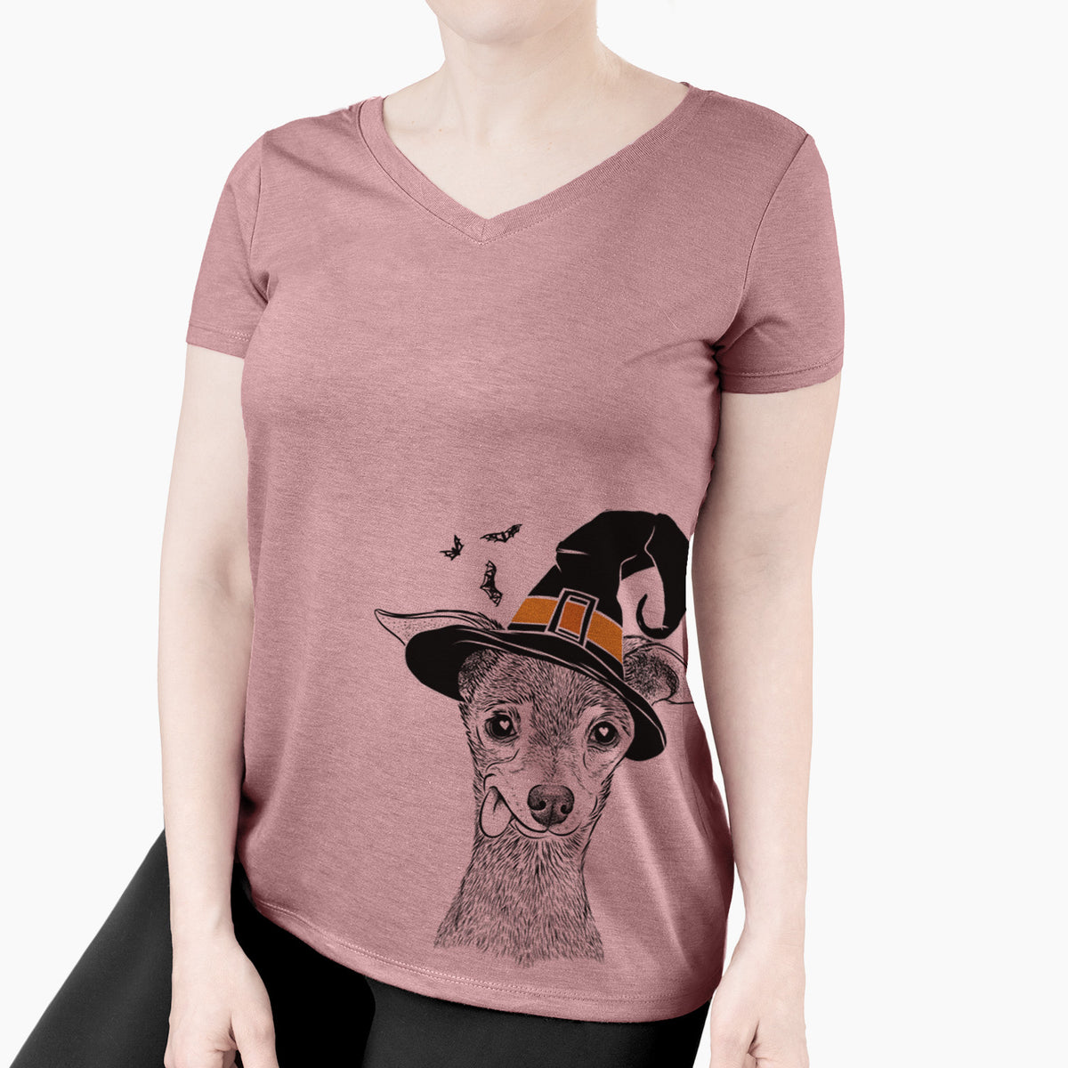 Witch Bebe the Chihuahua - Women's Perfect V-neck Shirt