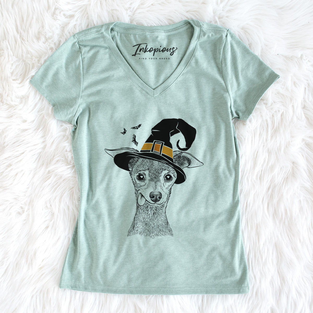 Witch Bebe the Chihuahua - Women's Perfect V-neck Shirt