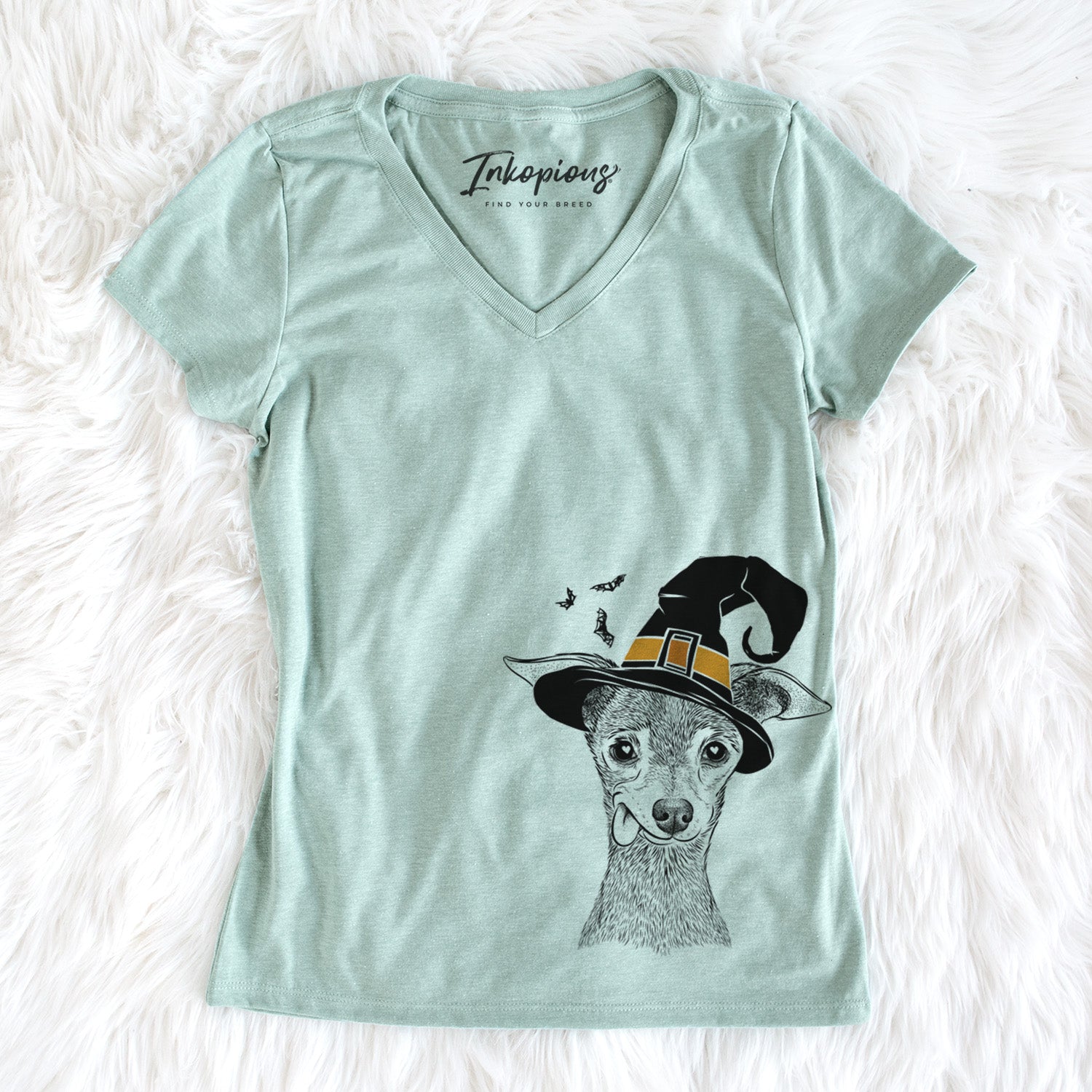 Witch Bebe the Chihuahua - Women's Perfect V-neck Shirt