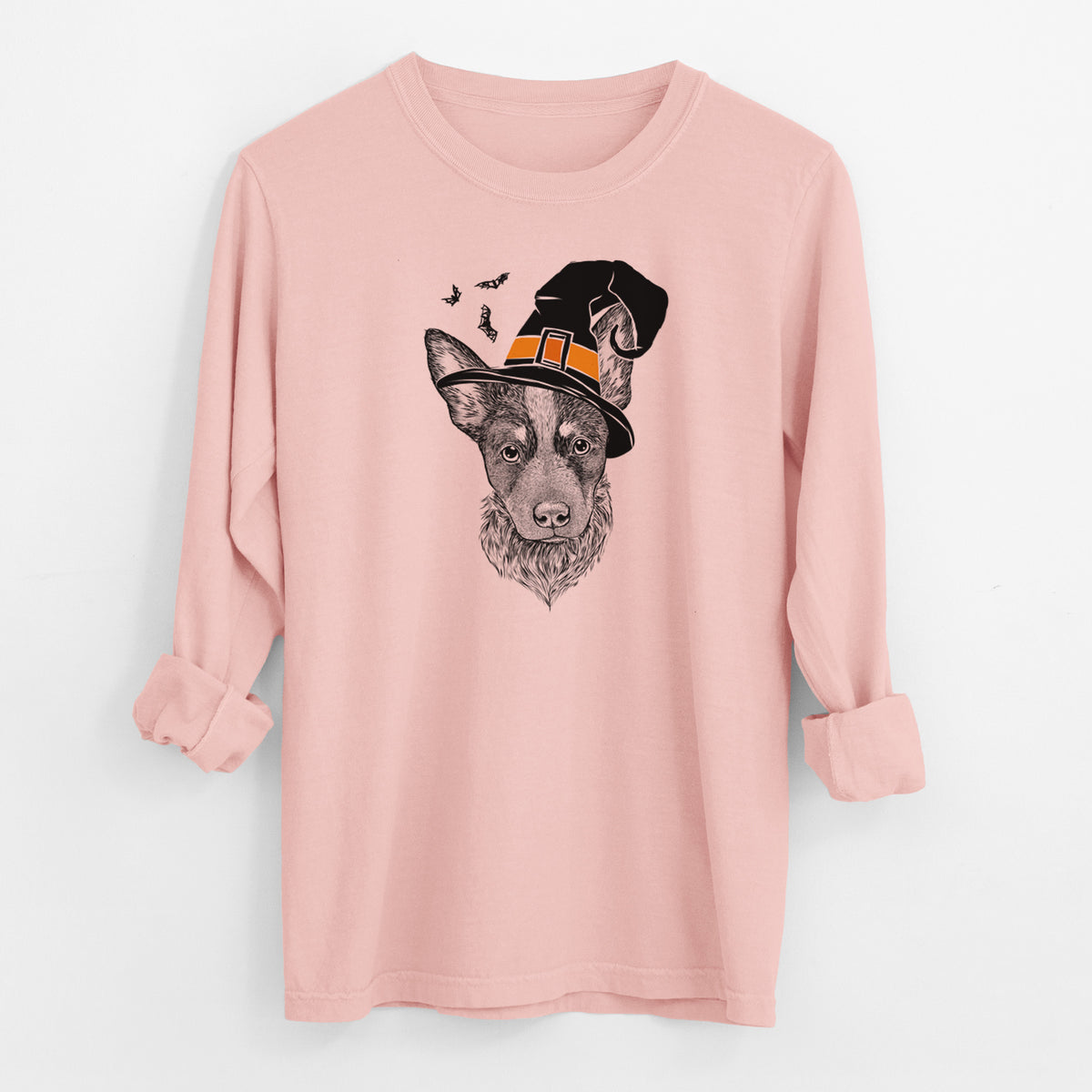 Witch Bella the Blue Heeler Puppy - Men's Heavyweight 100% Cotton Long Sleeve