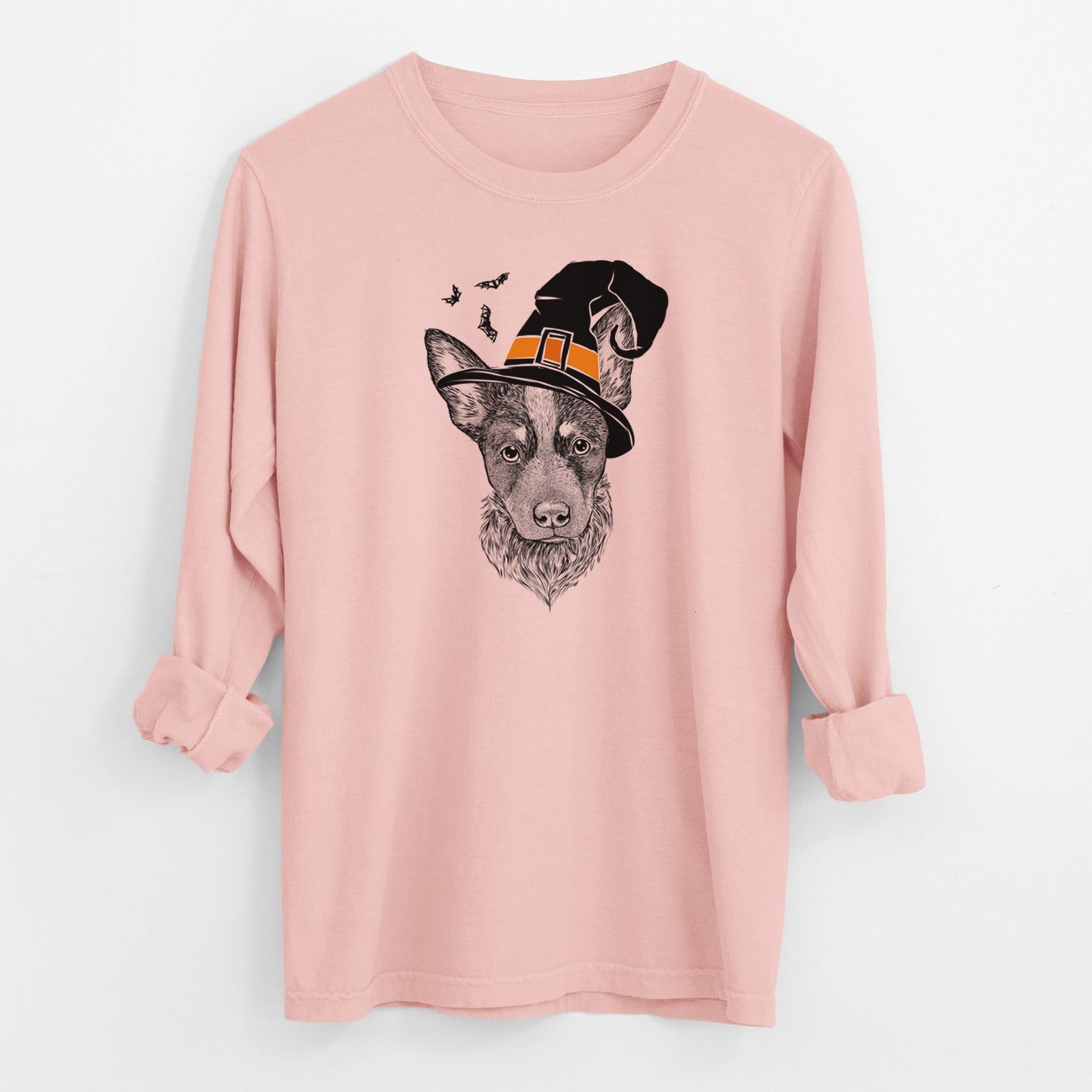 Witch Bella the Blue Heeler Puppy - Men's Heavyweight 100% Cotton Long Sleeve