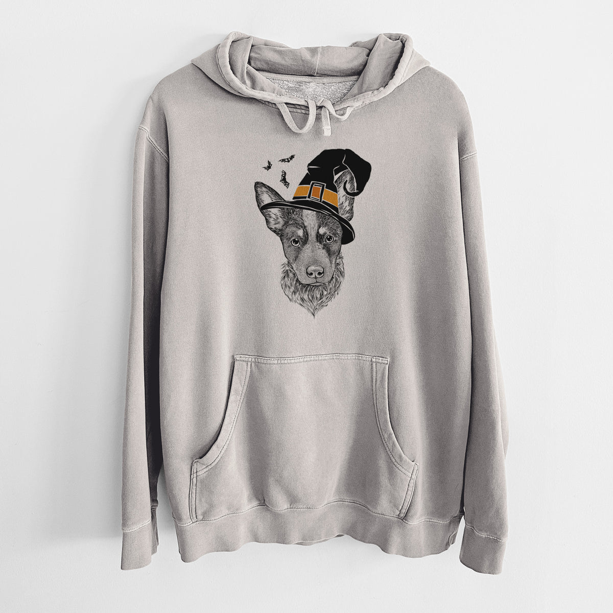 Witch Bella the Blue Heeler Puppy - Unisex Pigment Dyed Hoodie