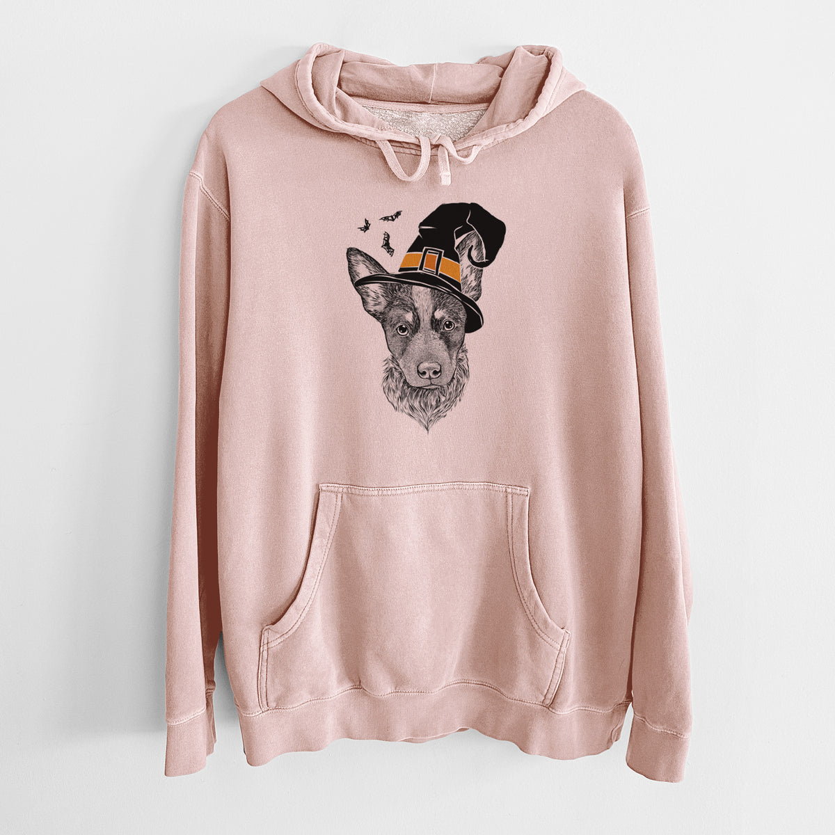 Witch Bella the Blue Heeler Puppy - Unisex Pigment Dyed Hoodie