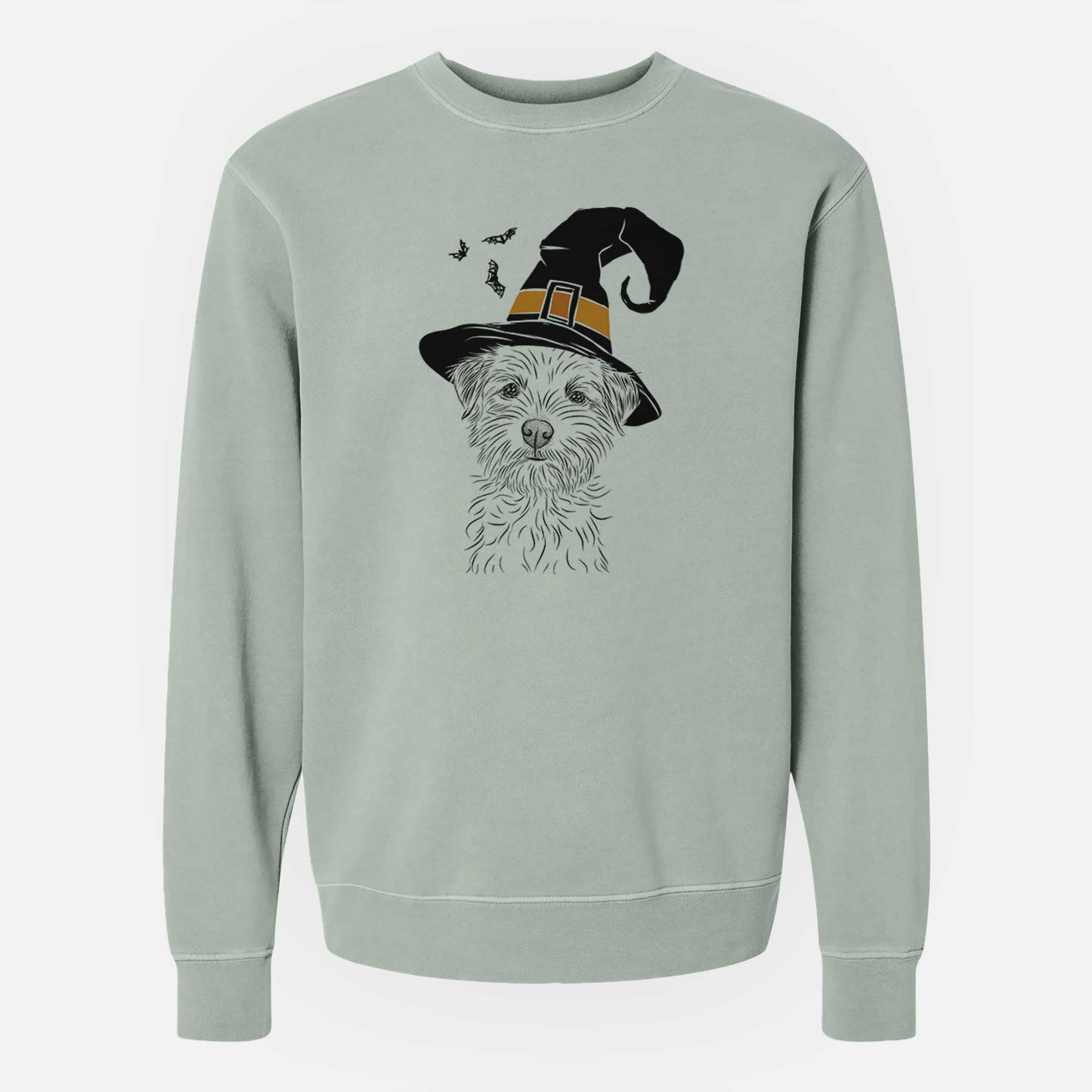 Witch Benjamin the Border Terrier - Unisex Pigment Dyed Crew Sweatshirt