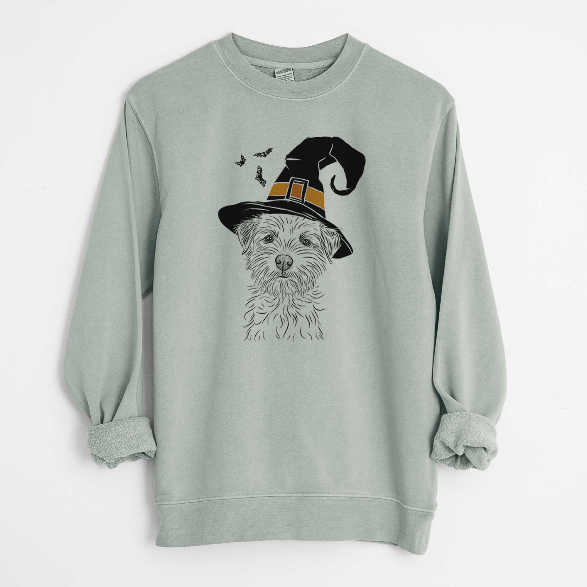 Witch Benjamin the Border Terrier - Unisex Pigment Dyed Crew Sweatshirt