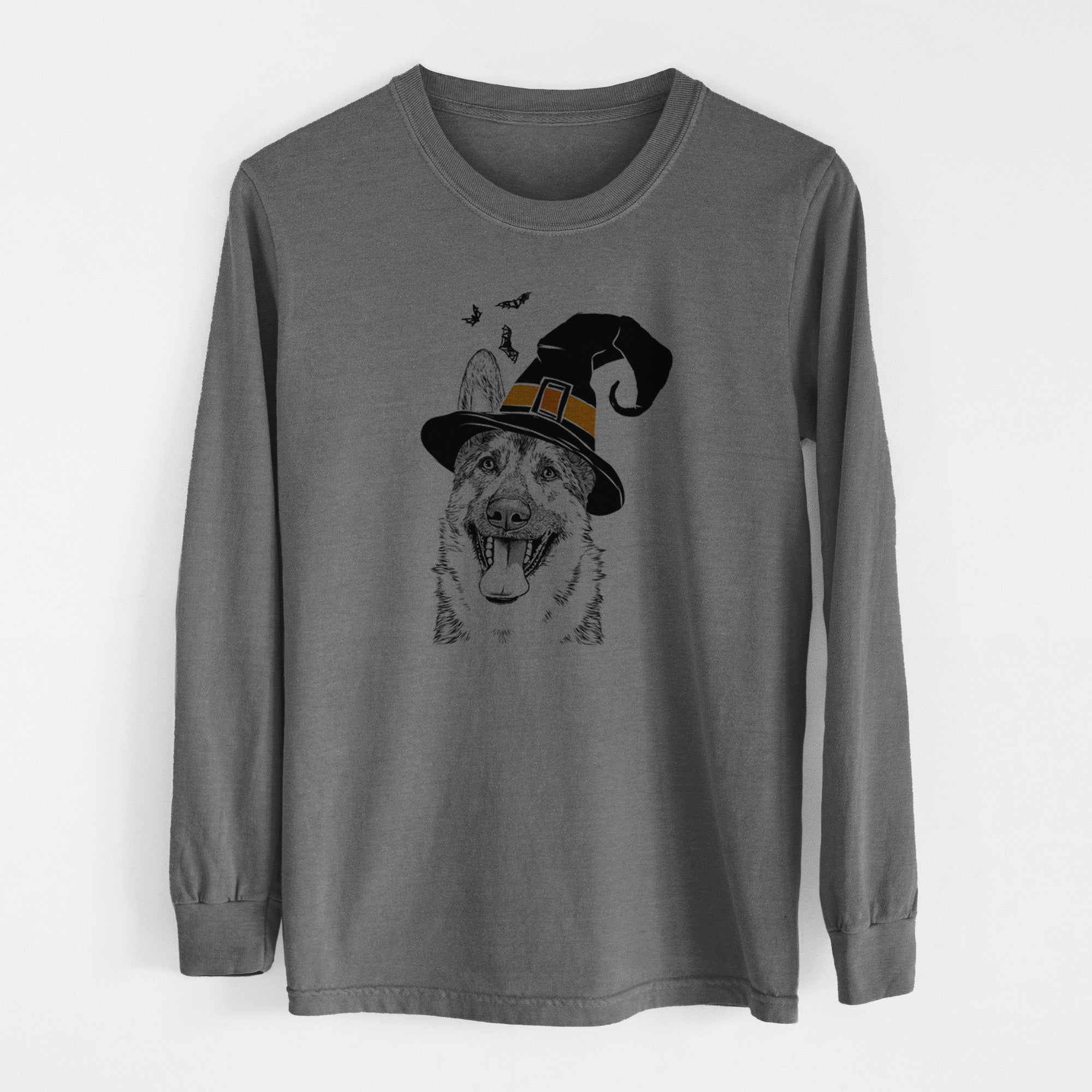 Witch Benson the German Shepherd - Men's Heavyweight 100% Cotton Long Sleeve