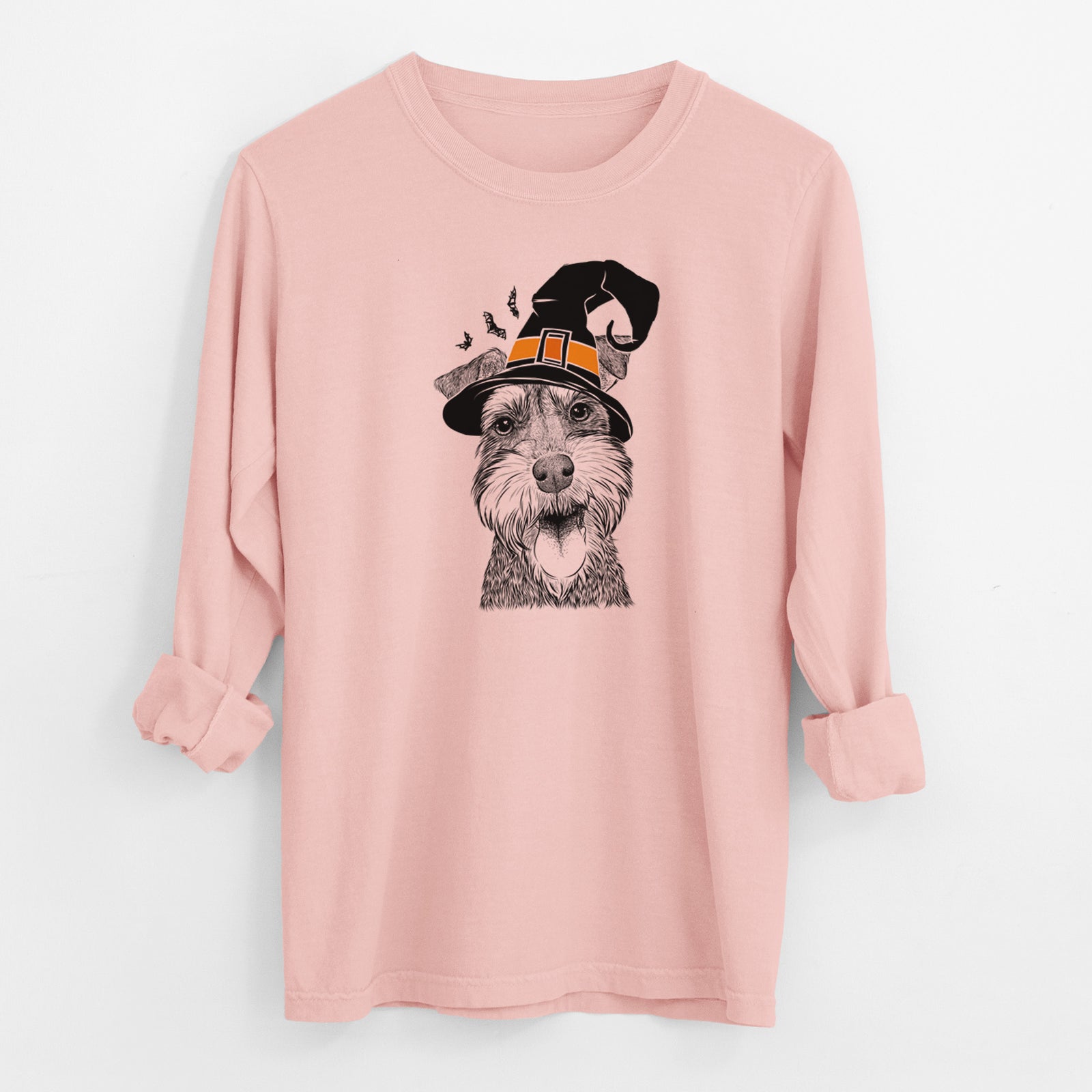 Witch Bernadette the Mini Schnauzer - Men's Heavyweight 100% Cotton Long Sleeve