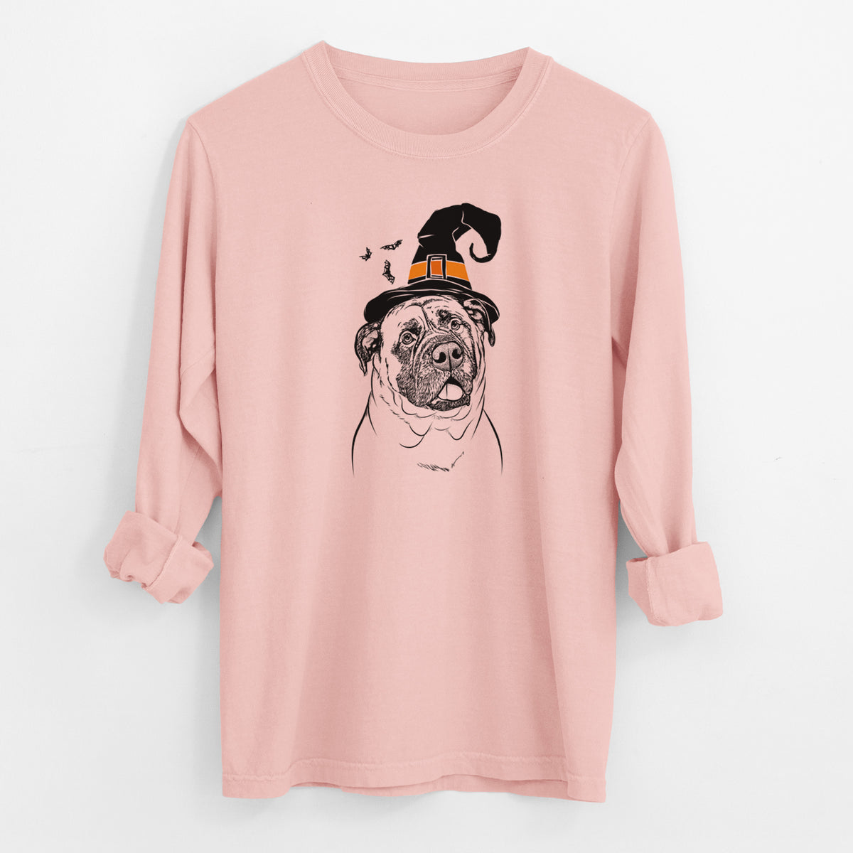 Witch Big P the English Mastiff - Men's Heavyweight 100% Cotton Long Sleeve