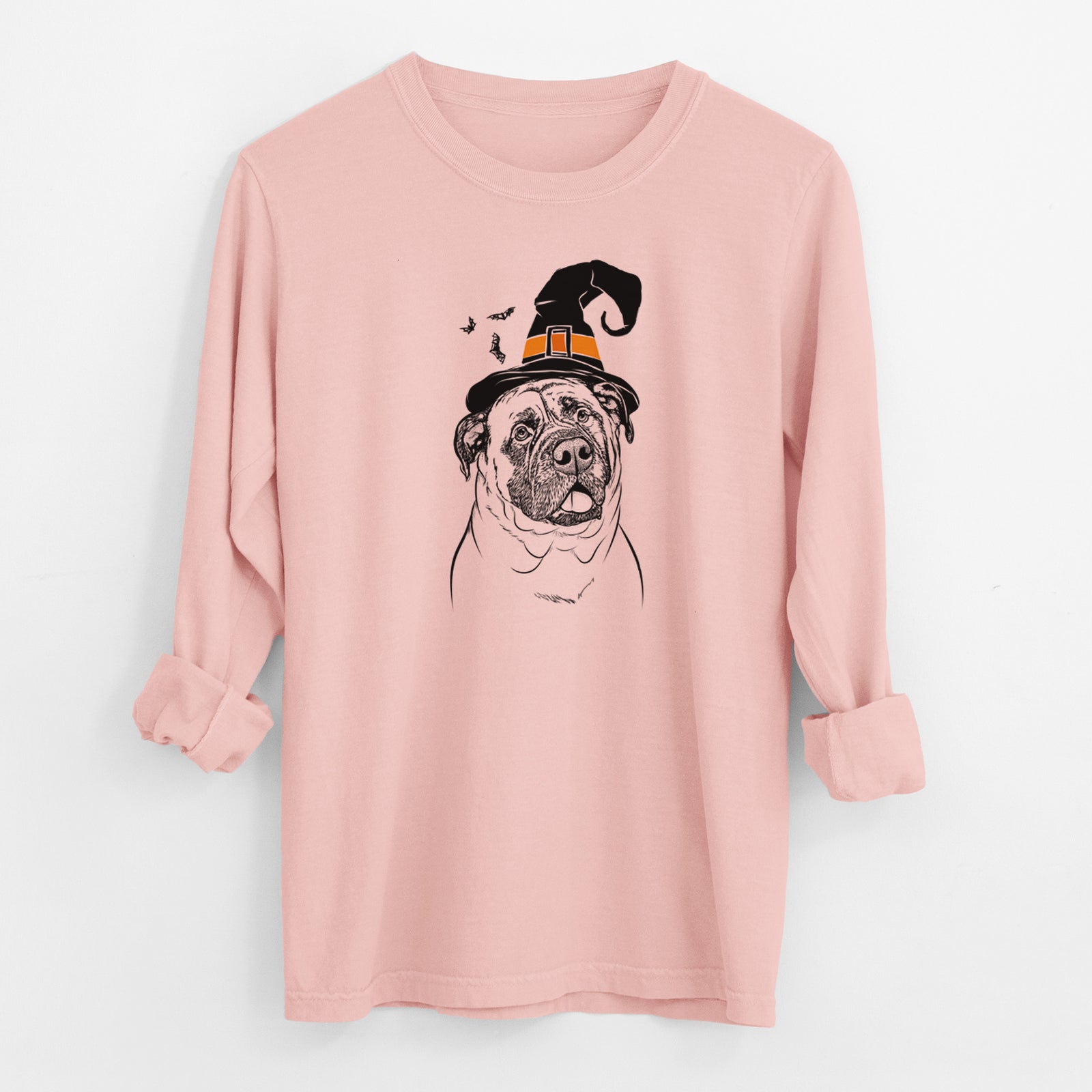 Witch Big P the English Mastiff - Men's Heavyweight 100% Cotton Long Sleeve