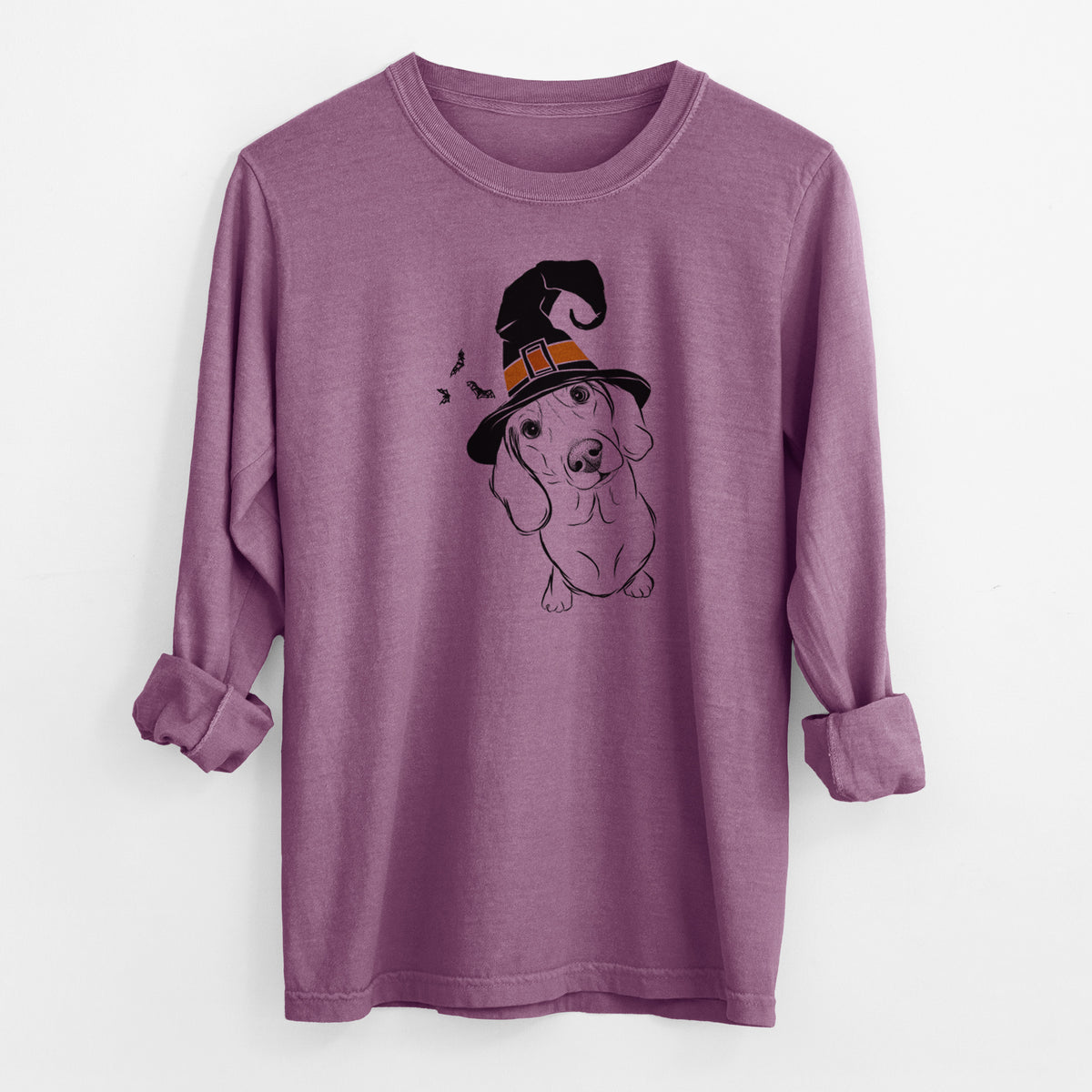 Witch Bill the Dachshund - Men's Heavyweight 100% Cotton Long Sleeve