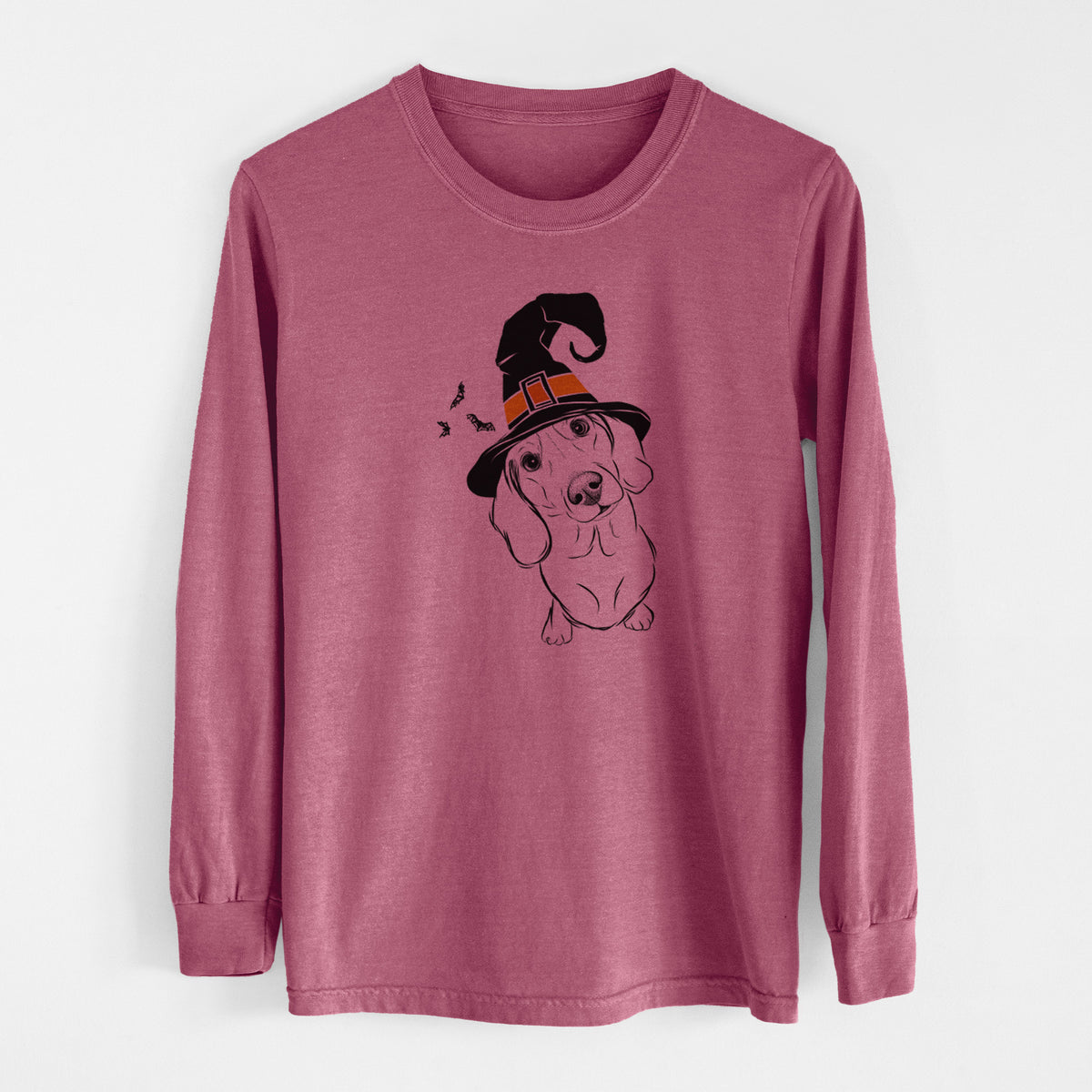 Witch Bill the Dachshund - Men's Heavyweight 100% Cotton Long Sleeve