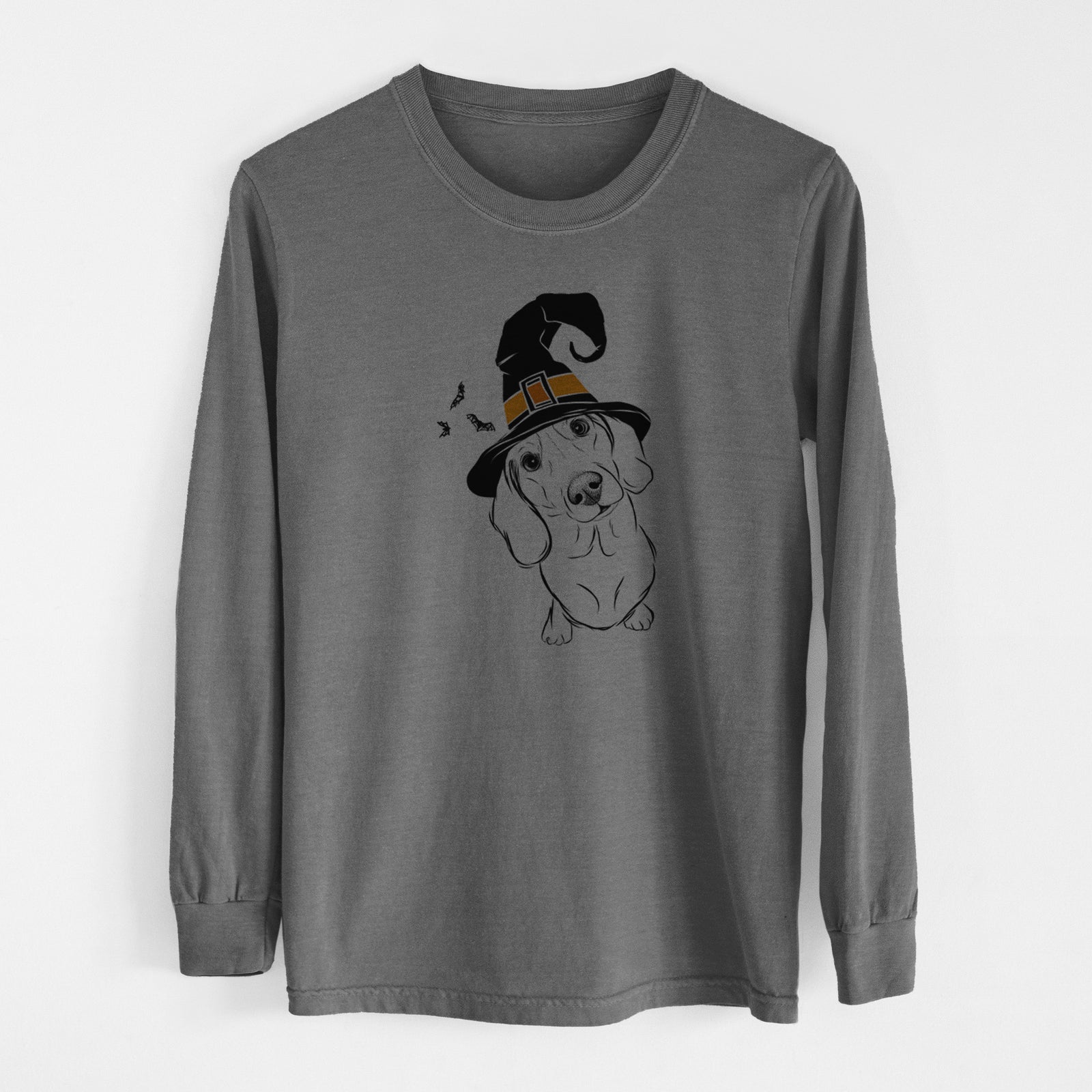 Witch Bill the Dachshund - Men's Heavyweight 100% Cotton Long Sleeve