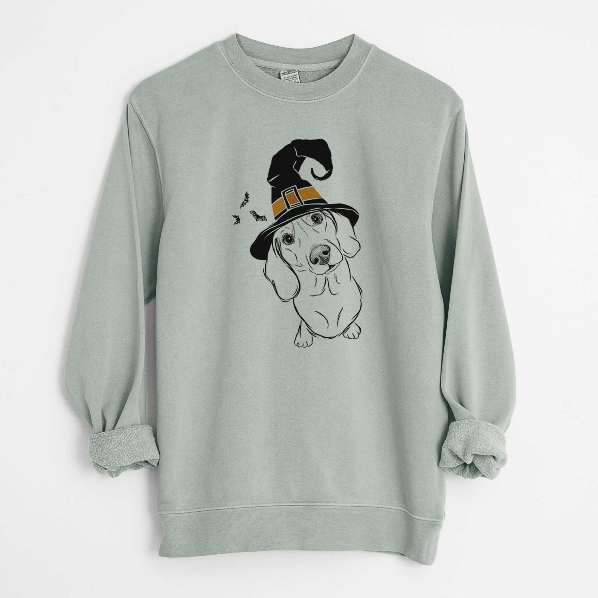 Witch Bill the Dachshund - Unisex Pigment Dyed Crew Sweatshirt