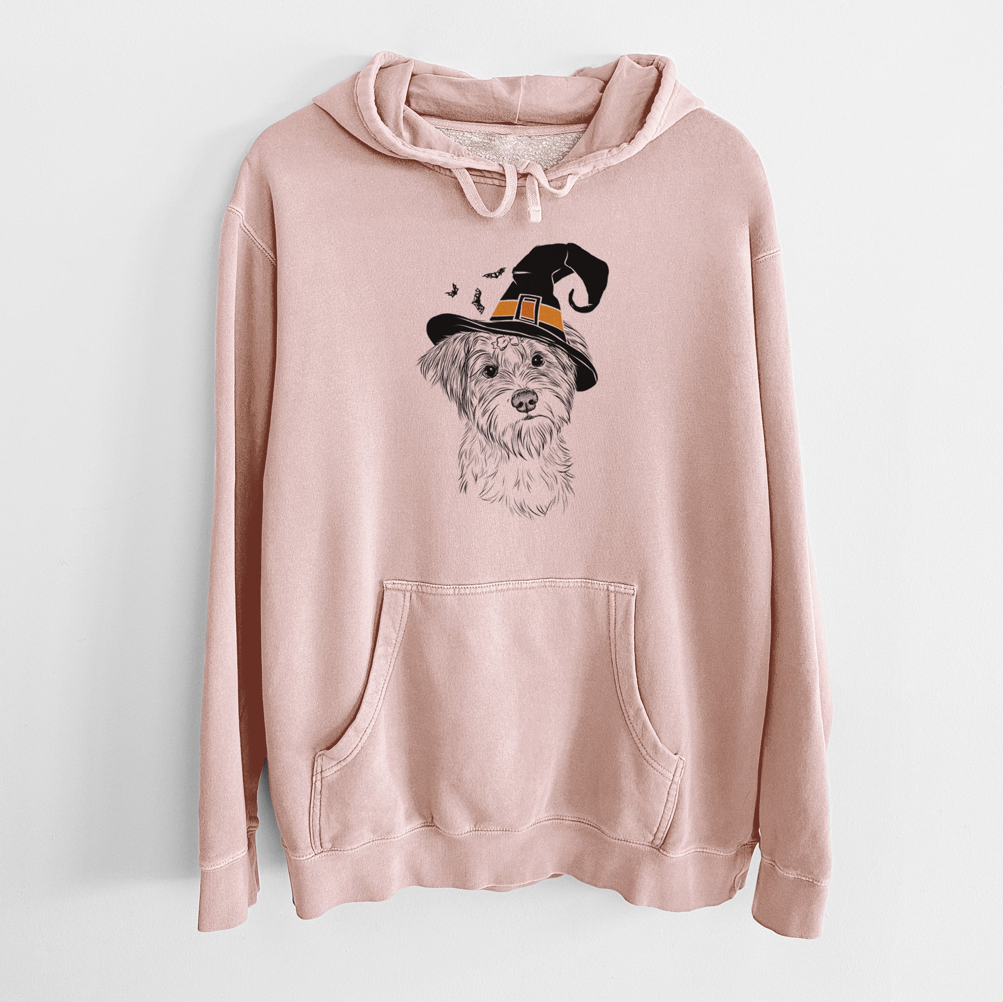 Witch Birdee the Schnauzer Mix - Unisex Pigment Dyed Hoodie